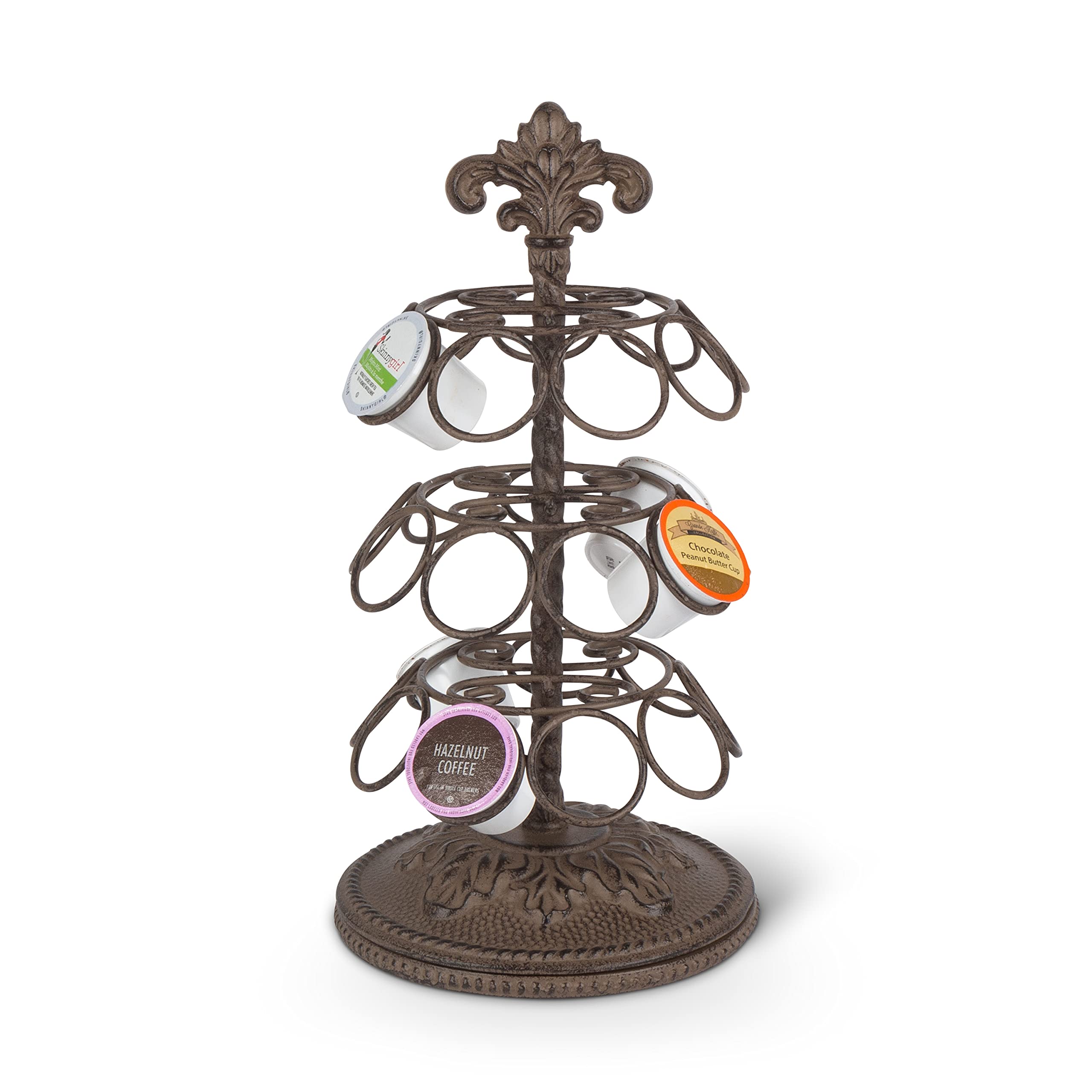 GG Collection Acanthus Coffee Pod Holder - 27 Pod Capacity with 3 Rotating Carousels - Perfect for Keurig K-Cup Storage & Kitchen Organization