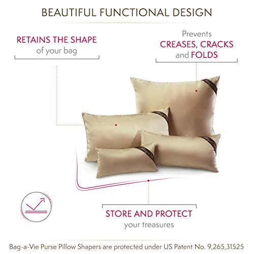 Luxury Purse Pillow Shaper Insert for Handbags - 4 Pack Champagne Color - Keep Your Designer Bags in Perfect Shape for Parties, Travel & Daily Use