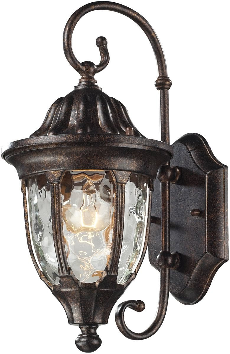 14H Glendale 1 Light Outdoor Wall Sconce in Regal Bronze - Elegant Exterior Lighting for Porch, Patio, and Entryway