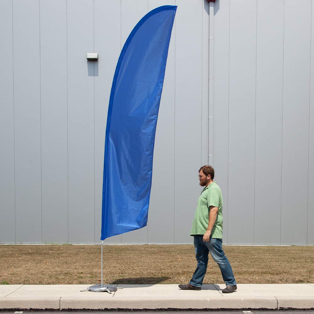 Premium Royal Blue Feather Flag Kit with Cross Base & Weight Bag - Durable Outdoor Decoration for Sporting Events, Car Dealerships & Grand Openings