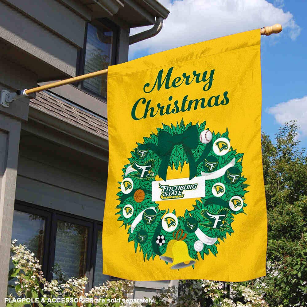 Fitchburg Falcons Happy Holidays Christmas Banner Flag - Perfect for Home Decor, Party Supplies & School Spirit Events
