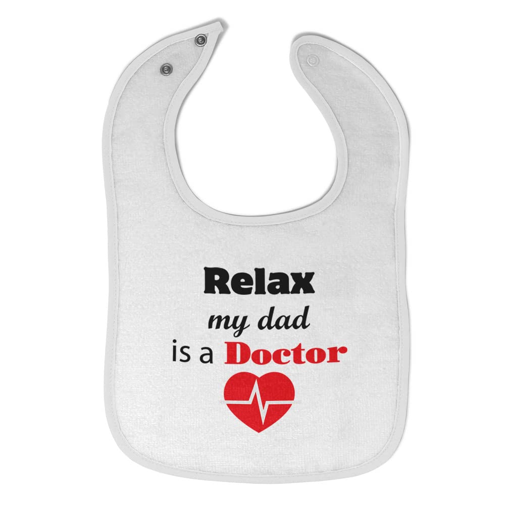 Soft Cotton Baby Bibs & Burp Cloths Set - Doctor-Themed Father's Day Gift for Toddler Girls & Boys (White Design) - Perfect for Feeding, Messy Playtime & New Dad Essentials