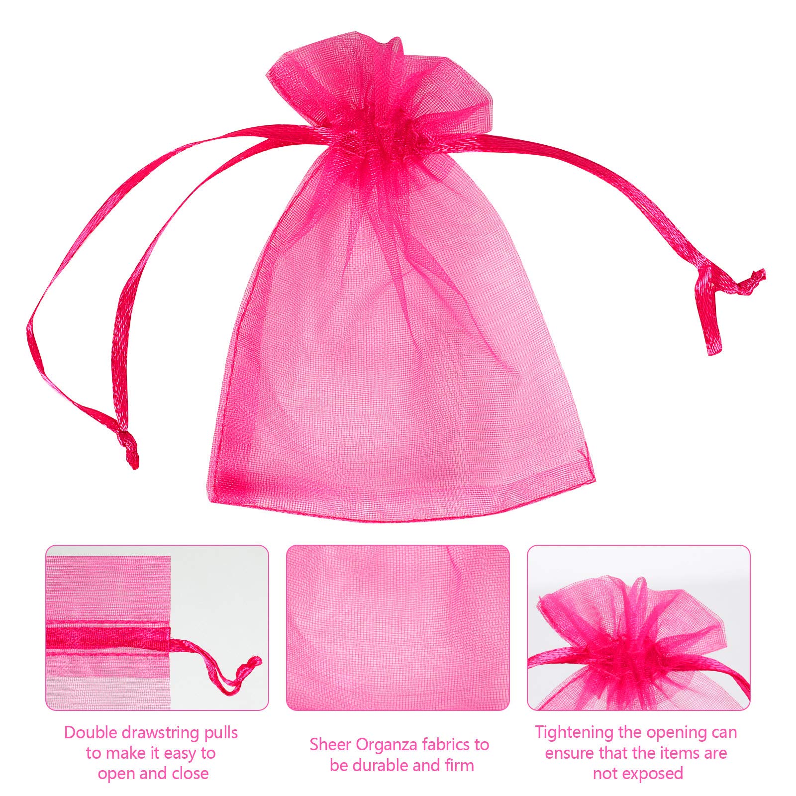 100/200PCS Organza Gift Bags - 4