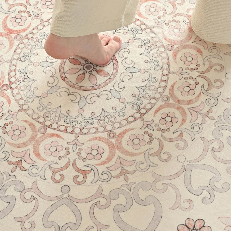Adley Persian Faux Wool Waterproof Area Rug - Non-Slip Soft Living Room Rug for Bedroom, Dining Room, and Home Decor