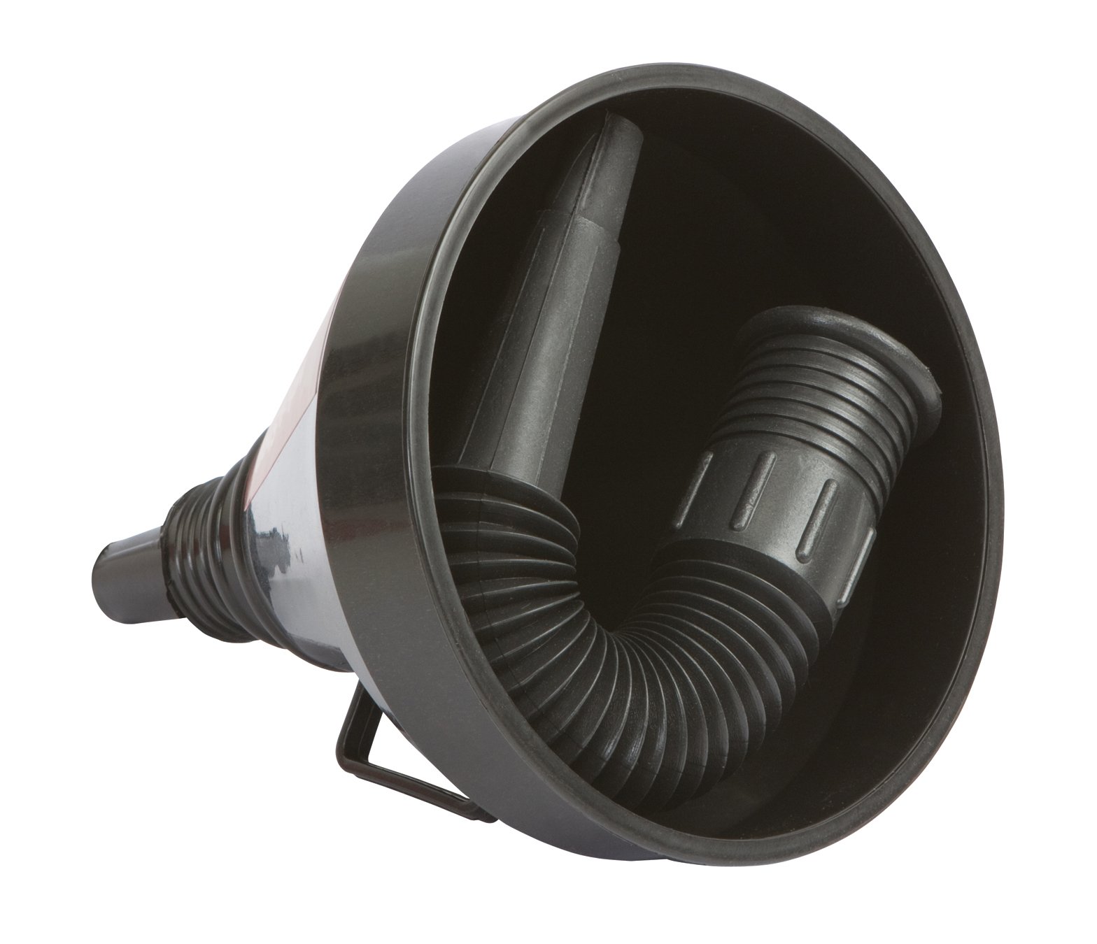 2-in-1 Funnel with Flexible Extension Spout - 40oz Large Capacity for Kitchen, Garage & DIY Projects - Perfect for Oil, Liquids & Powder Transfer