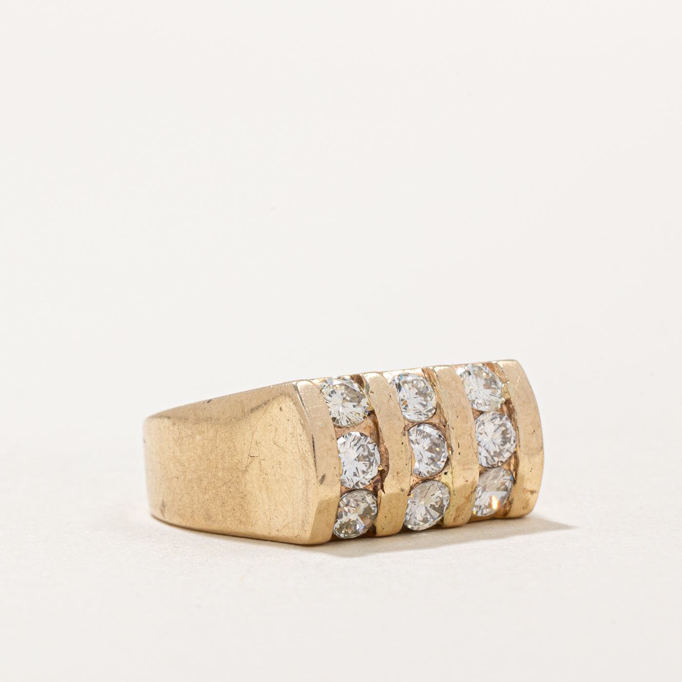Elegant Channel Set Triple Row Diamond Ring | 0.85 Carat Total Weight | Size 6.75 | Perfect for Engagement, Wedding & Anniversary Gifts