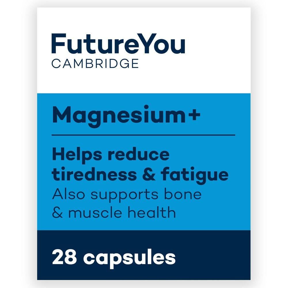 FutureYou Cambridge Magnesium+ 575mg Supplement – 28 High Strength Magnesium Lactate Capsules with Vitamin B6 – Supports Energy, Reduces Fatigue & Promotes Bone Health – Ideal for Athletes, Busy Professionals & Active Lifestyles