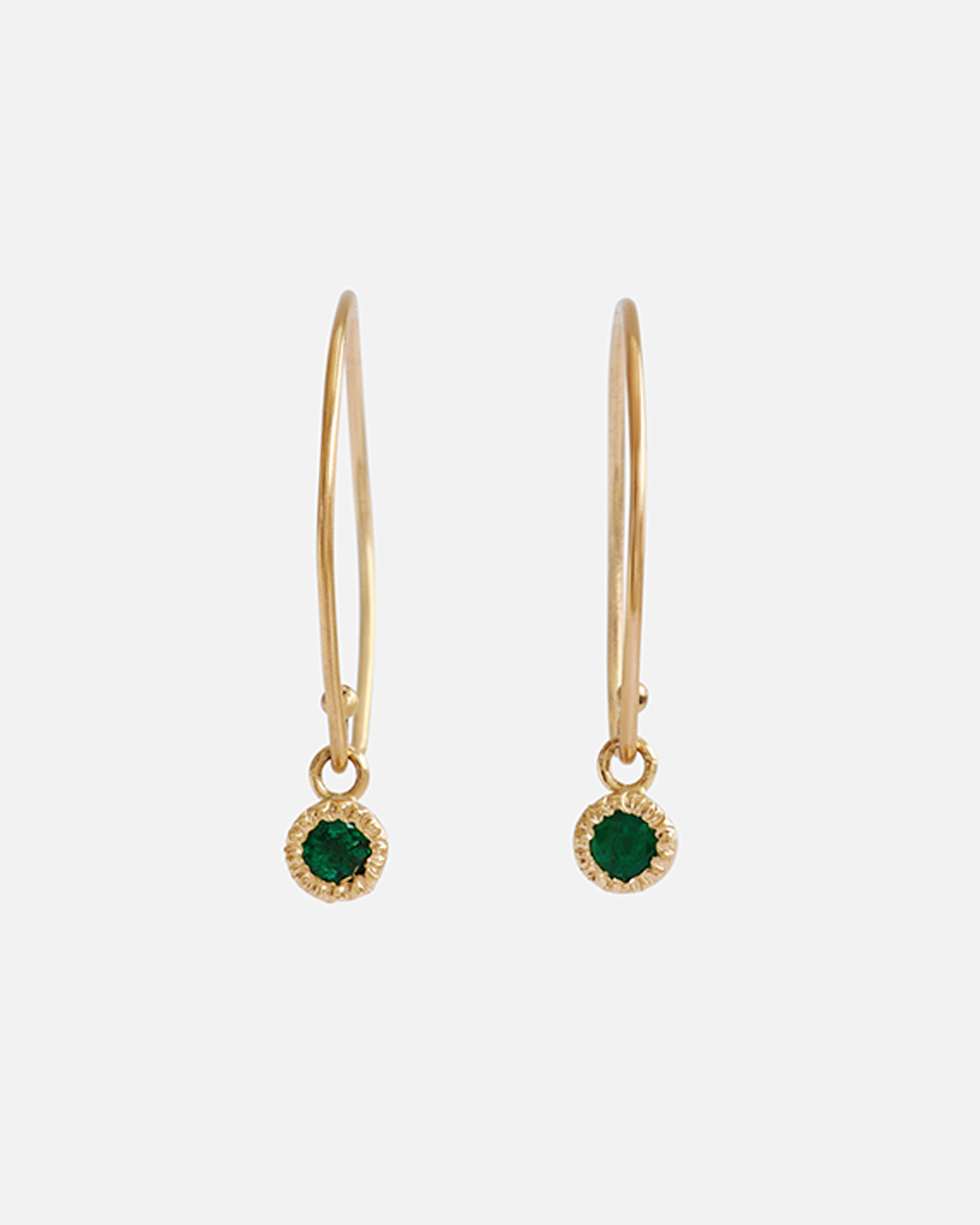 Emerald Green Ball Loop Earrings for Women - Dainty Stud Earrings for Daily Wear, Party & Wedding Jewelry Gift