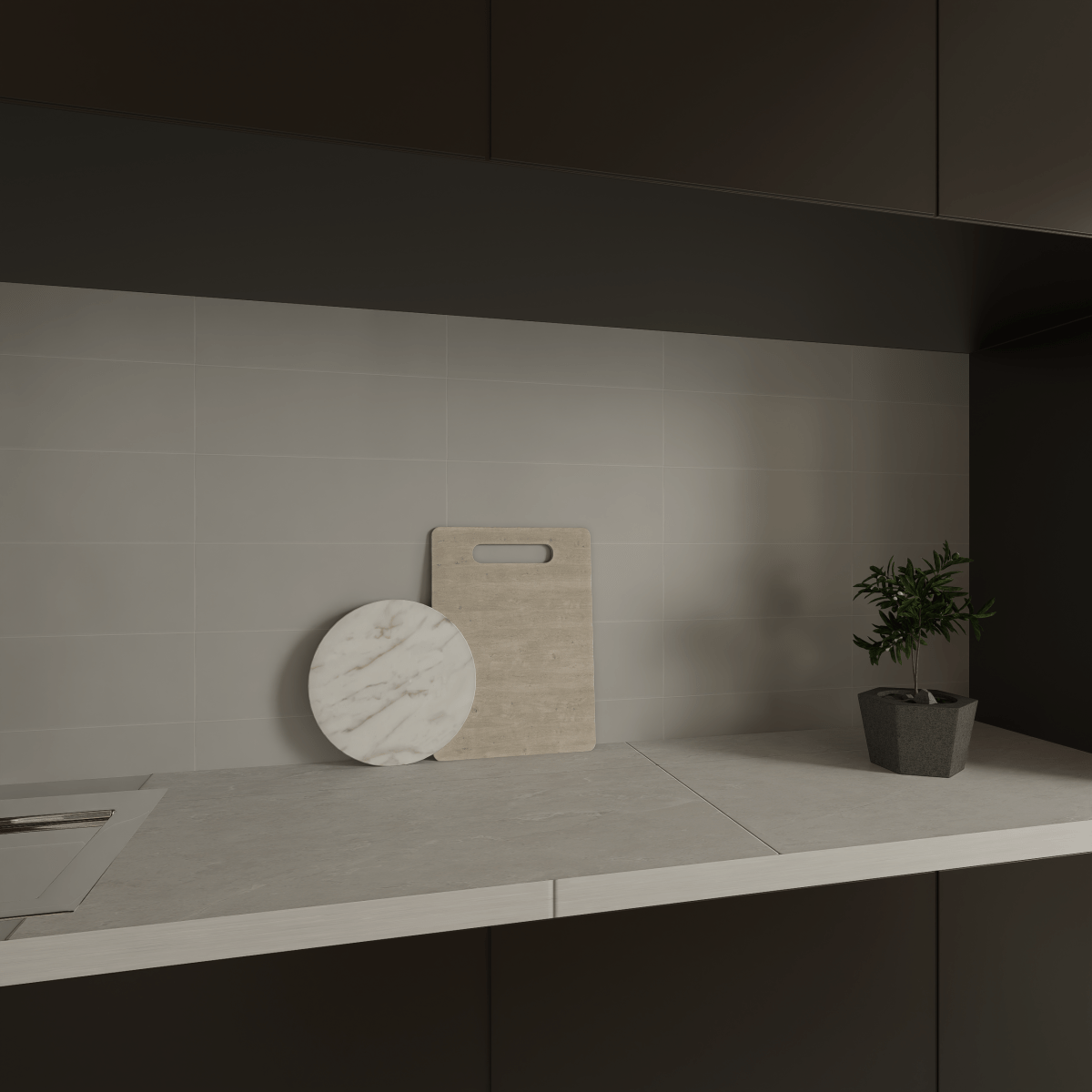 4 X 16 Inch Soho Gallery Grey Matte Glazed Ceramic Wall Tile - Light Colors for Kitchen Backsplash, Bathroom & Shower Walls