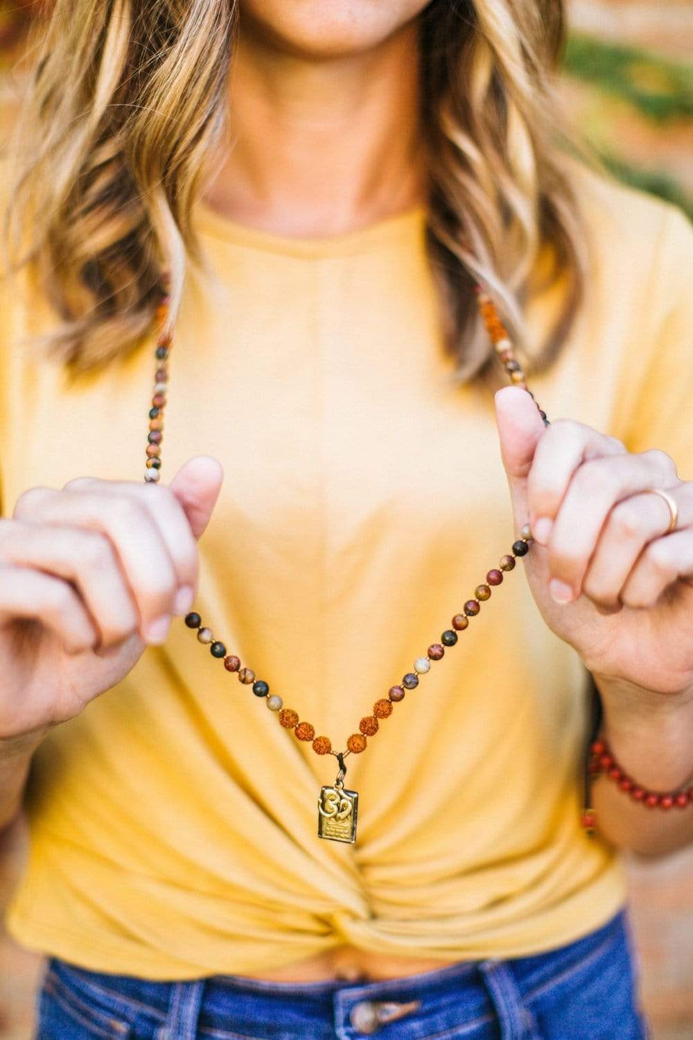 Authentic Thai Buddha Riverstone Mala Beads - 108 Prayer Beads for Meditation, Yoga & Spiritual Healing | Buddhist Necklace for Mindfulness Practice