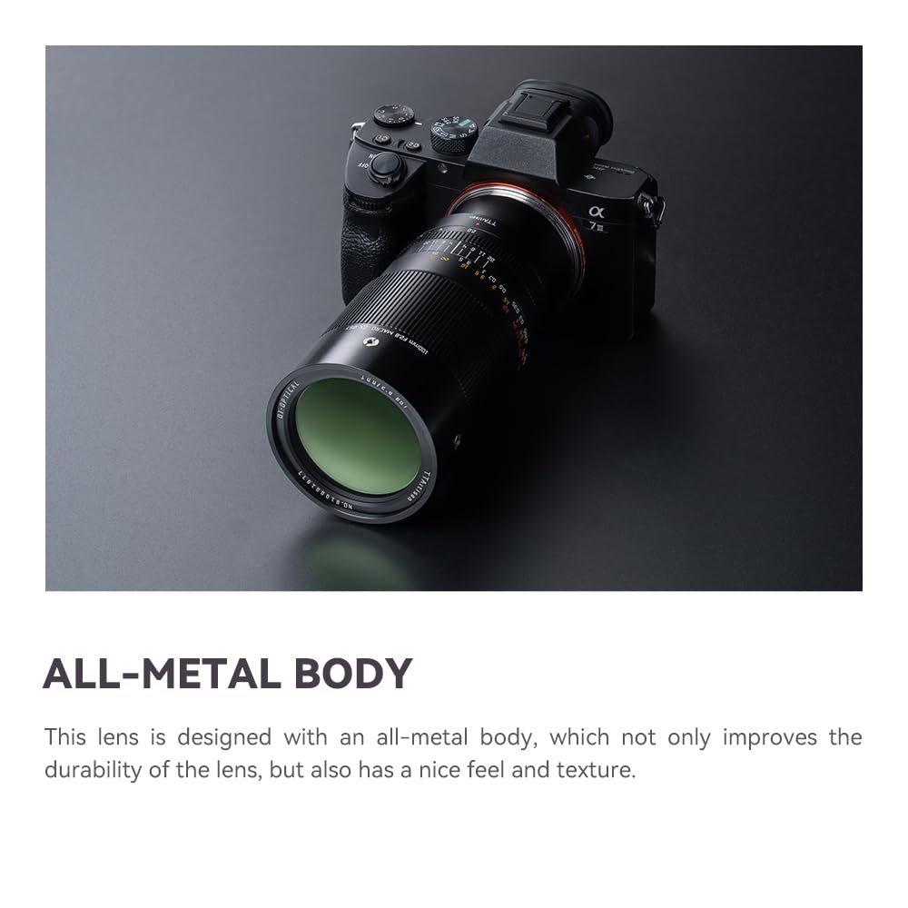 TTartisan 100mm F2.8 Macro 2X Full-frame Manual Focus Lens for Canon EF Mount - Compatible with EOS 5D Mark IV, 6D Mark II, 90D | Perfect for Product Photography, Jewelry Shots & Close-up Nature Images