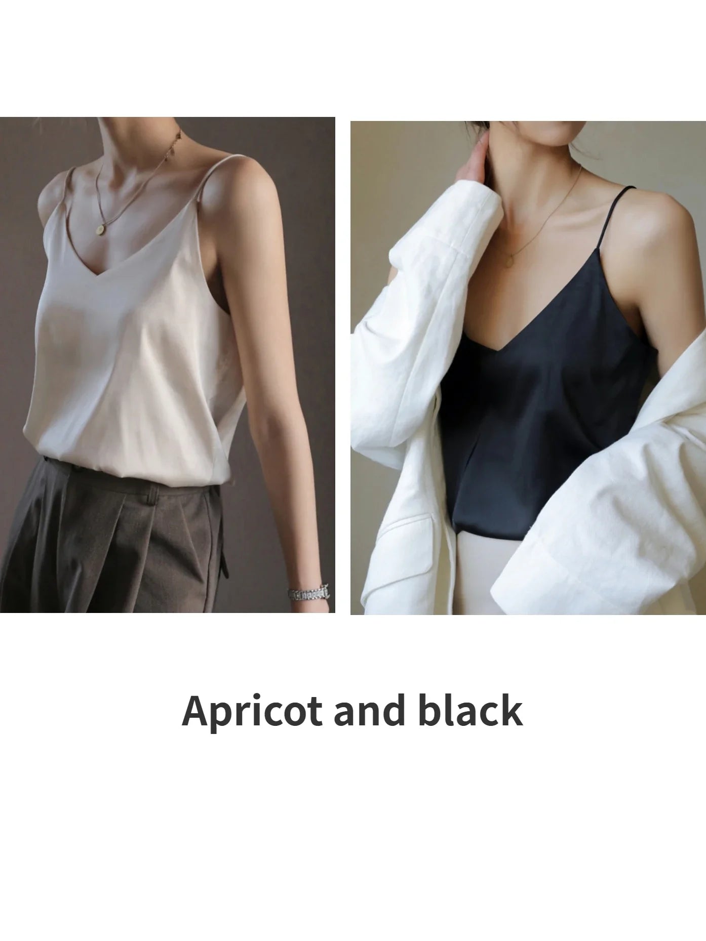 Acetate Satin Grey Camisole for Women - Loose Summer Spaghetti Strap Tank Top with V-Neck & Backless Design | Perfect for Layering, Beachwear & Night Out