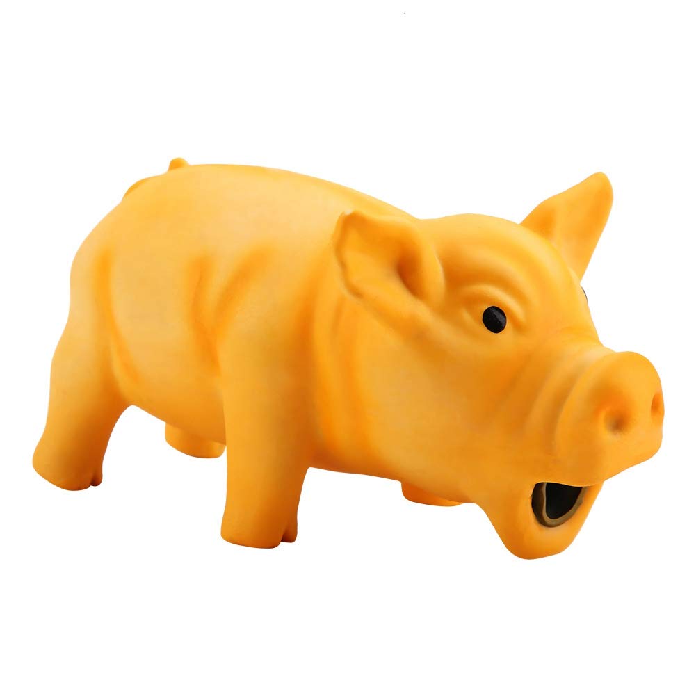 Eco-Friendly Latex Dog Chew Toy - Cute Pig Design with Grunting Squeak for Puppies & Adult Dogs | Durable Pet Toy for Indoor Play, Training & Teething Relief (2-Pack)