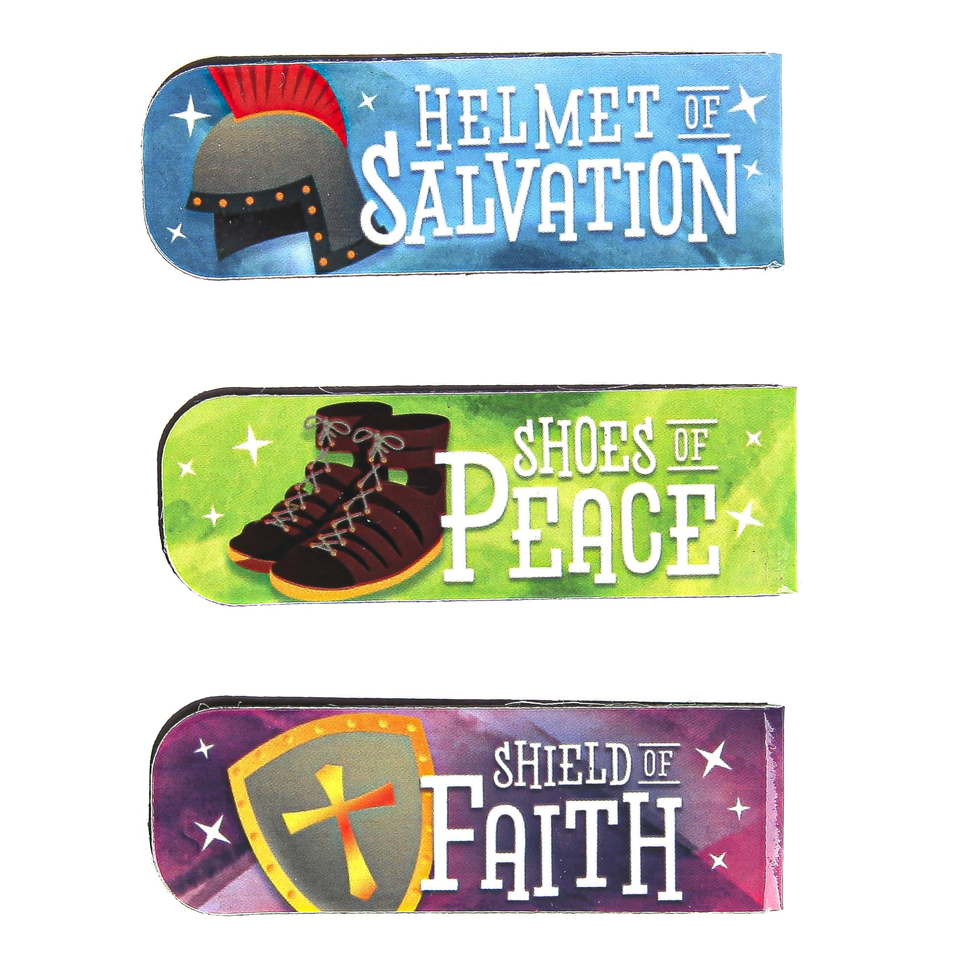 Armor of God Magnetic Bookmarks - Set of 6 Inspirational Bible Verse Bookmarks for Bible Study, Church Gifts & Christian Book Lovers