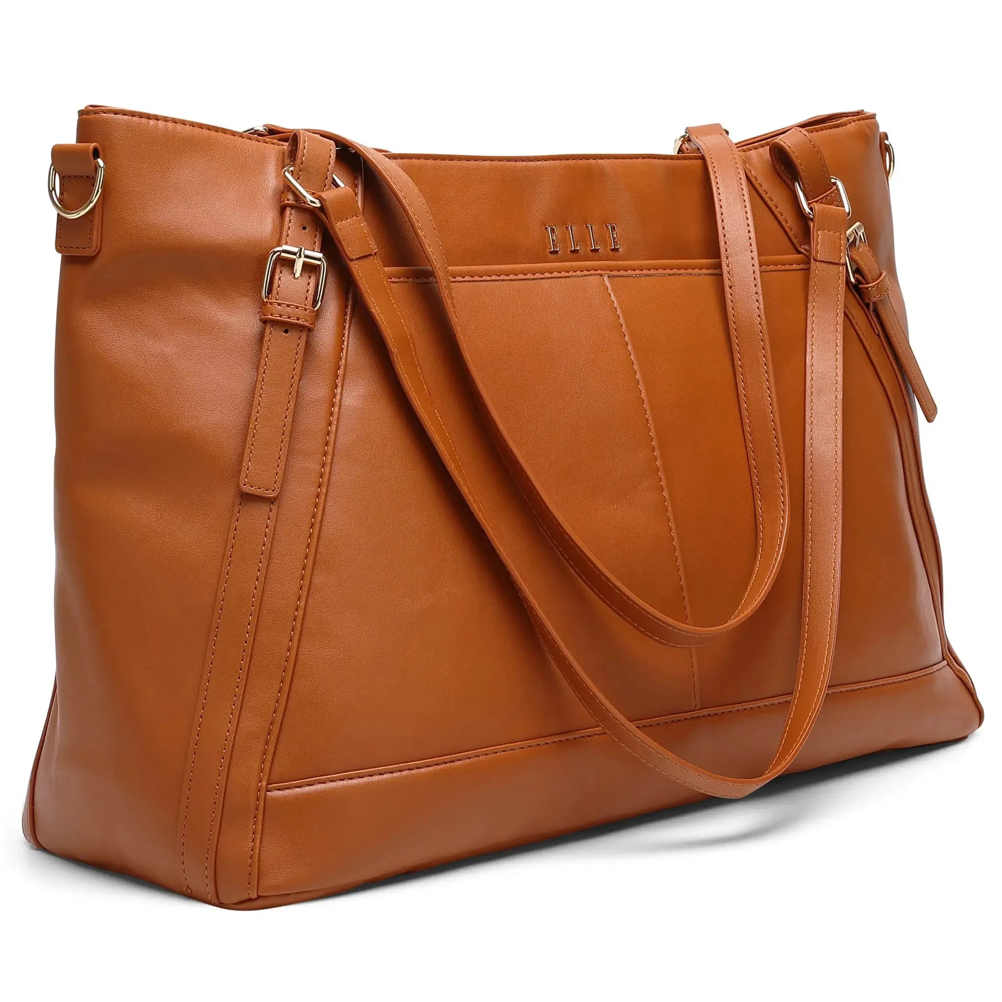 Leisure Luxe 33L Vegan Leather Weekender Tote Bag - Stylish Spacious Travel Duffel for Women & Men - Perfect for Weekend Getaways, Gym, Work & Overnight Trips