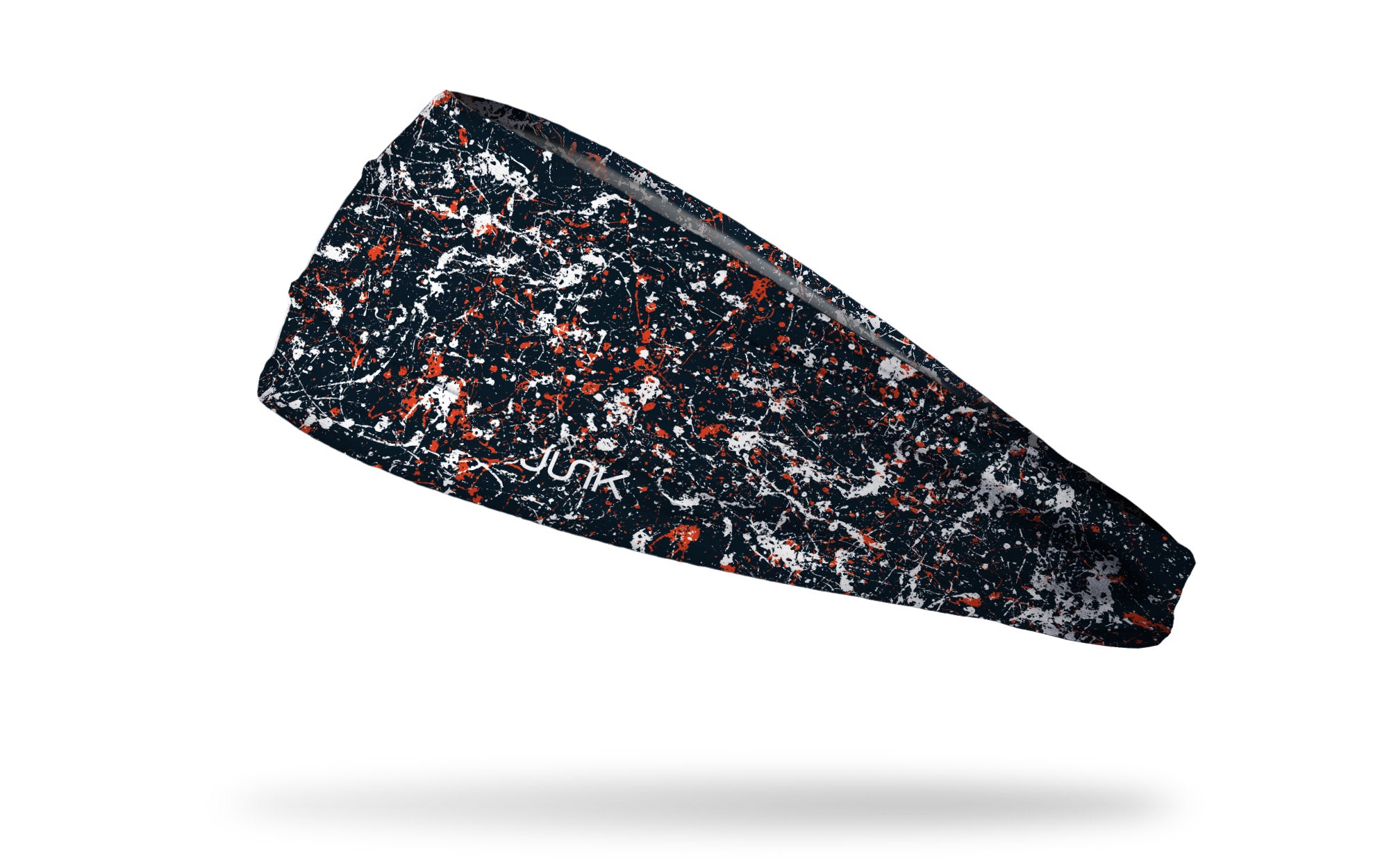 Navy and Burnt Orange Splatter Big Bang Lite Headband - Adjustable Sports Headband for Running, Yoga, and Workouts - Sweat-Wicking and Comfortable for Women & Men