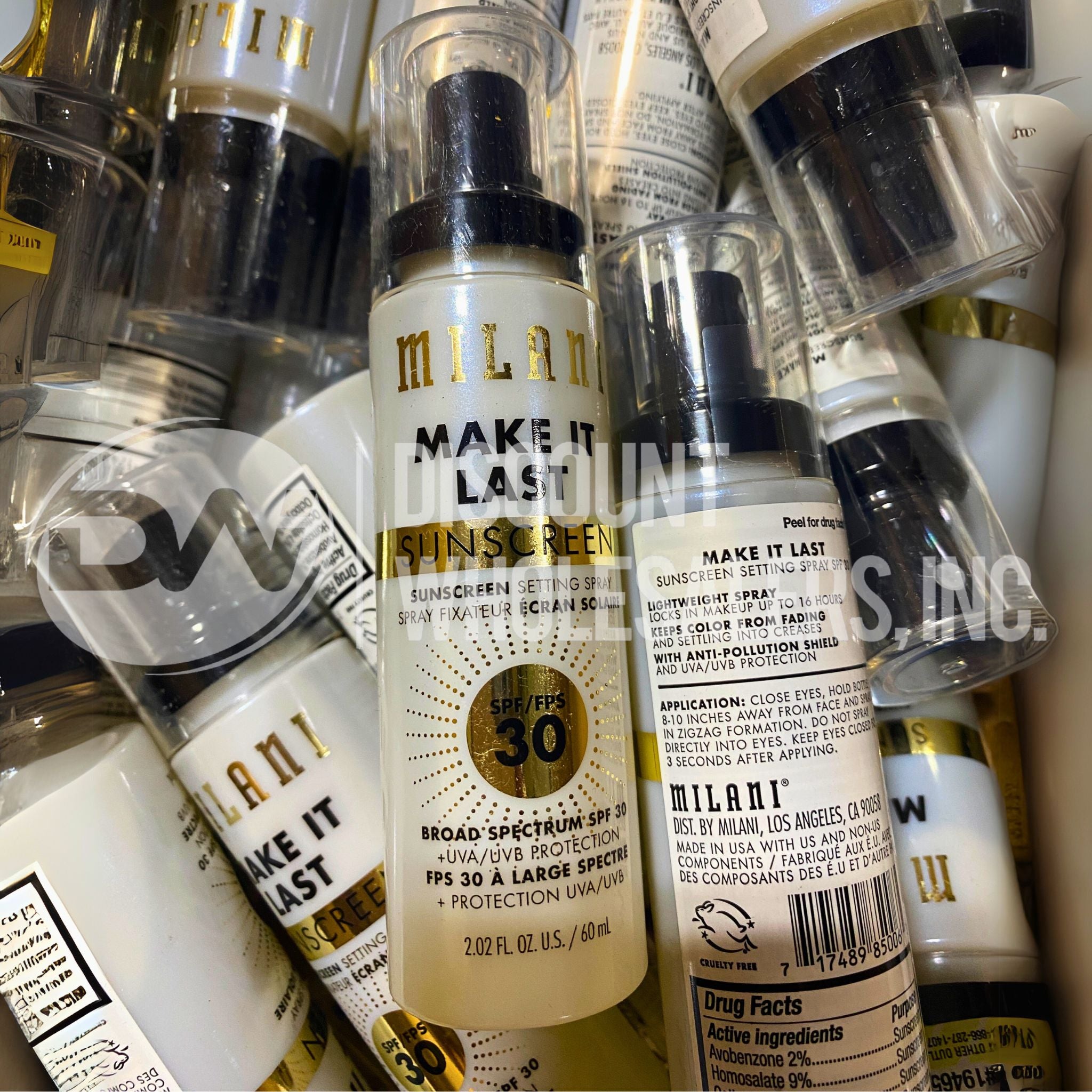 Milani Make It Last Setting Spray with Sunscreen SPF 30, 2.0 fl oz (60-Piece Bulk Pack) - Long-Lasting Makeup Finish & Sun Protection for Daily Use, Weddings & Outdoor Events
