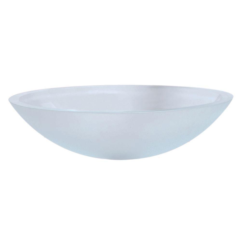 Decolav Translucence Vessel Sink - Frosted Glass Crystal Bathroom Vanity Top (Model 542903) | Perfect for Modern & Contemporary Bathroom Designs