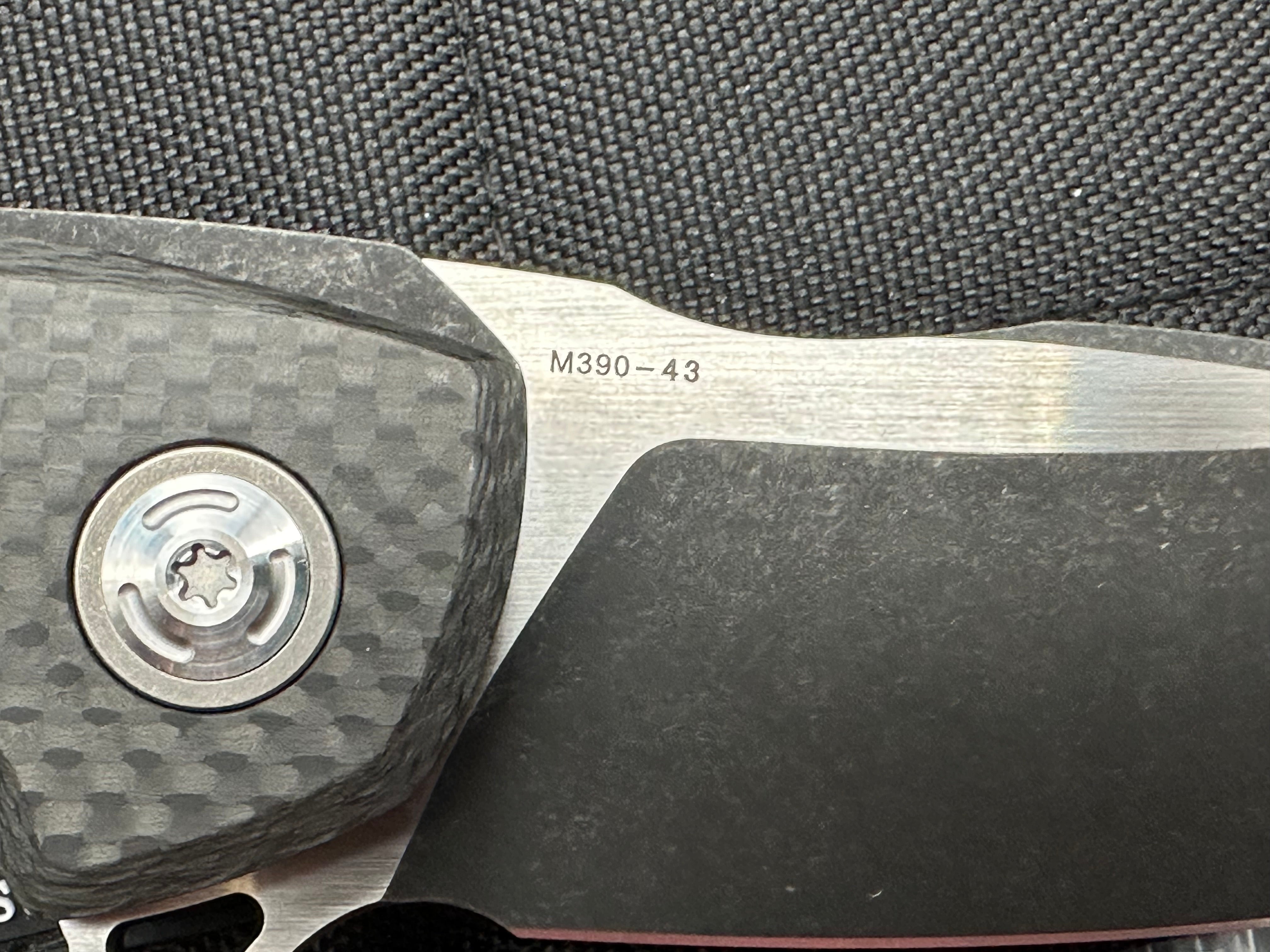 CKF Aich #43 Folding Knife - Two Tone Black Stonewashed & Hand Rubbed Satin M390 Blade - EDC Pocket Knife for Outdoor, Camping, and Everyday Carry