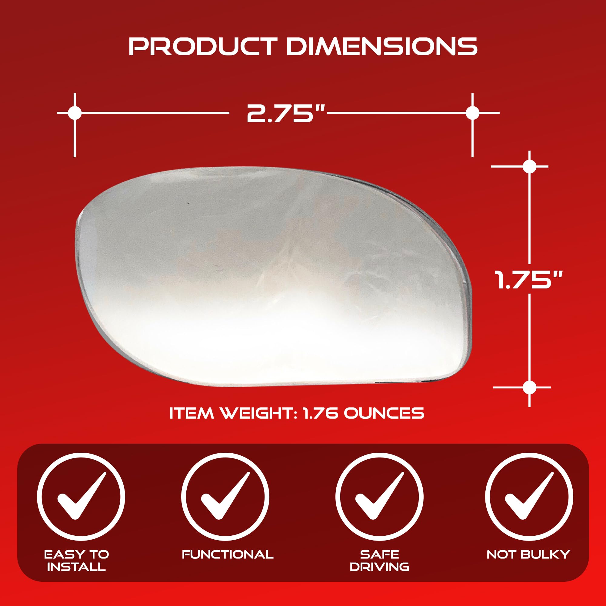 Blind Spot Convex Car Mirrors (3-Piece Set) - 1 XL Large, 1 Regular & 1 Long Size - Rear View Mirror Accessories for Improved Traffic Safety - Perfect for Cars, Trucks & SUVs - Enhance Visibility & Reduce Blind Spots for Safer Driving