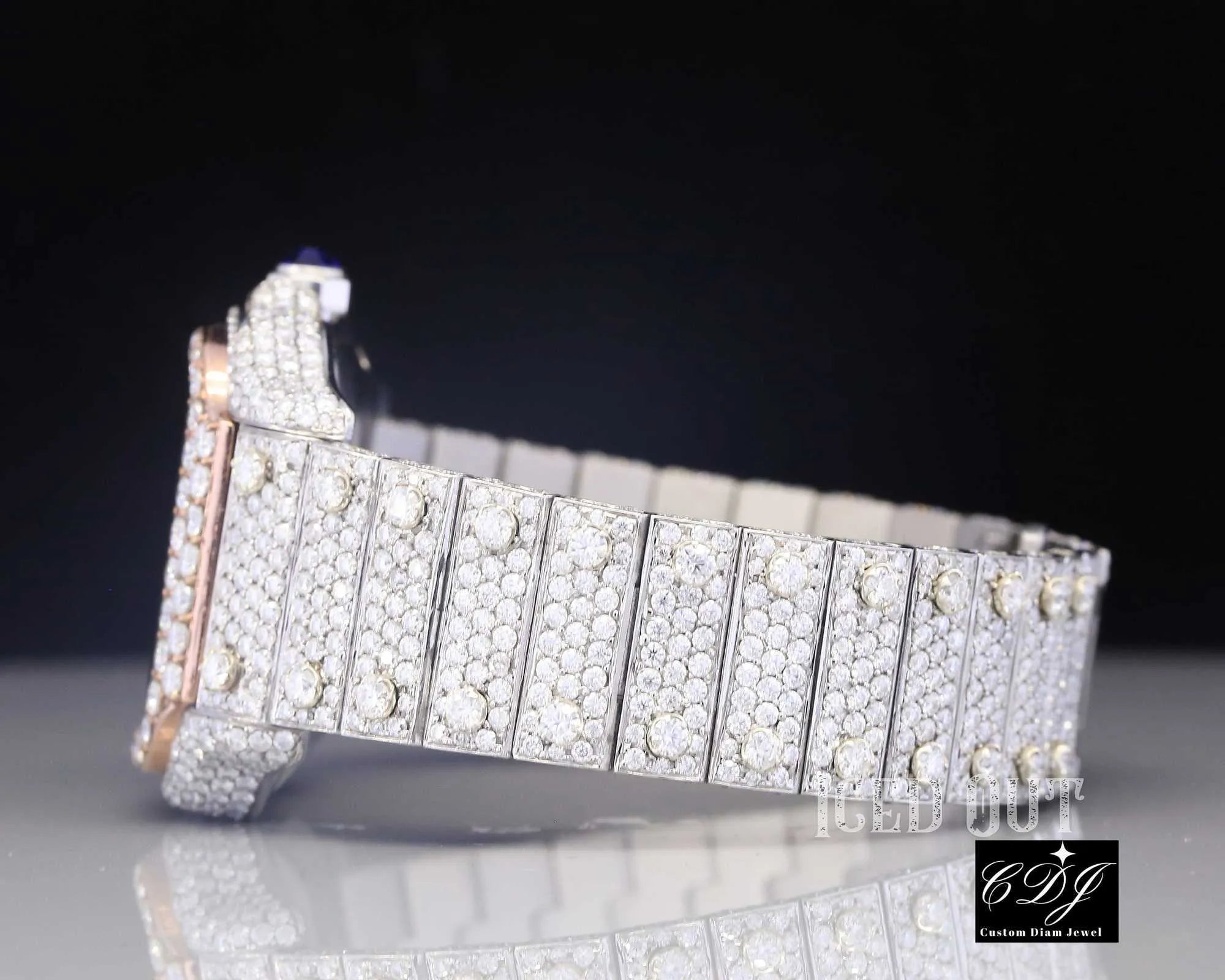 White Gold VVS Moissanite Iced Out Watch for Men - Luxury Diamond-Like Hip Hop Bling Watch - Perfect for Parties, Weddings & Special Occasions
