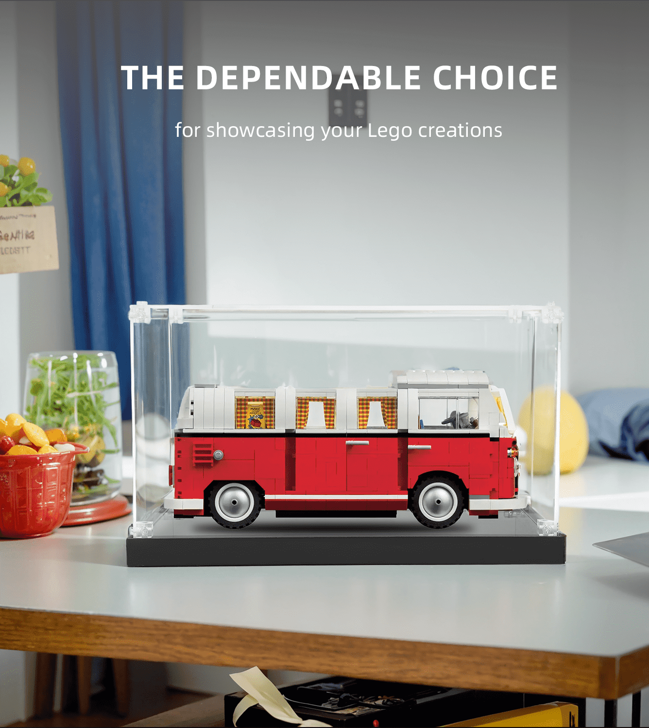 LEGO Volkswagen T1 Camper Van 10220 Display Case - Clear Acrylic Showcase for Collectible LEGO Sets - Perfect for Home Decor, Office Display & Collector's Showcase