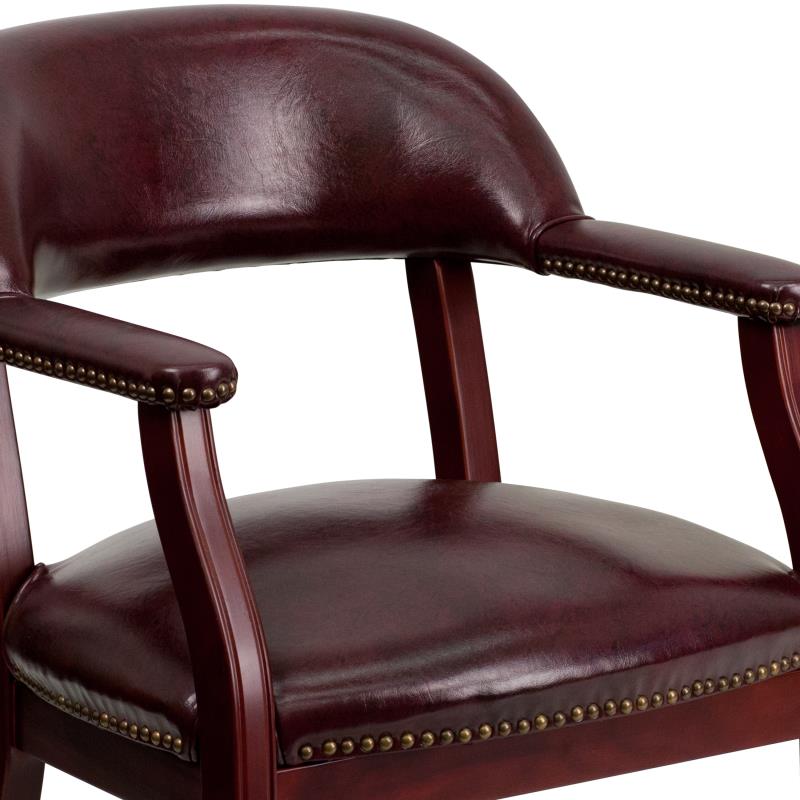 Premium FLASH Vinyl Conference Chair with Accent Nailhead Trim & Smooth-Rolling Casters - Ergonomic Office Chair for Executive Meetings, Home Office & Professional Workspaces