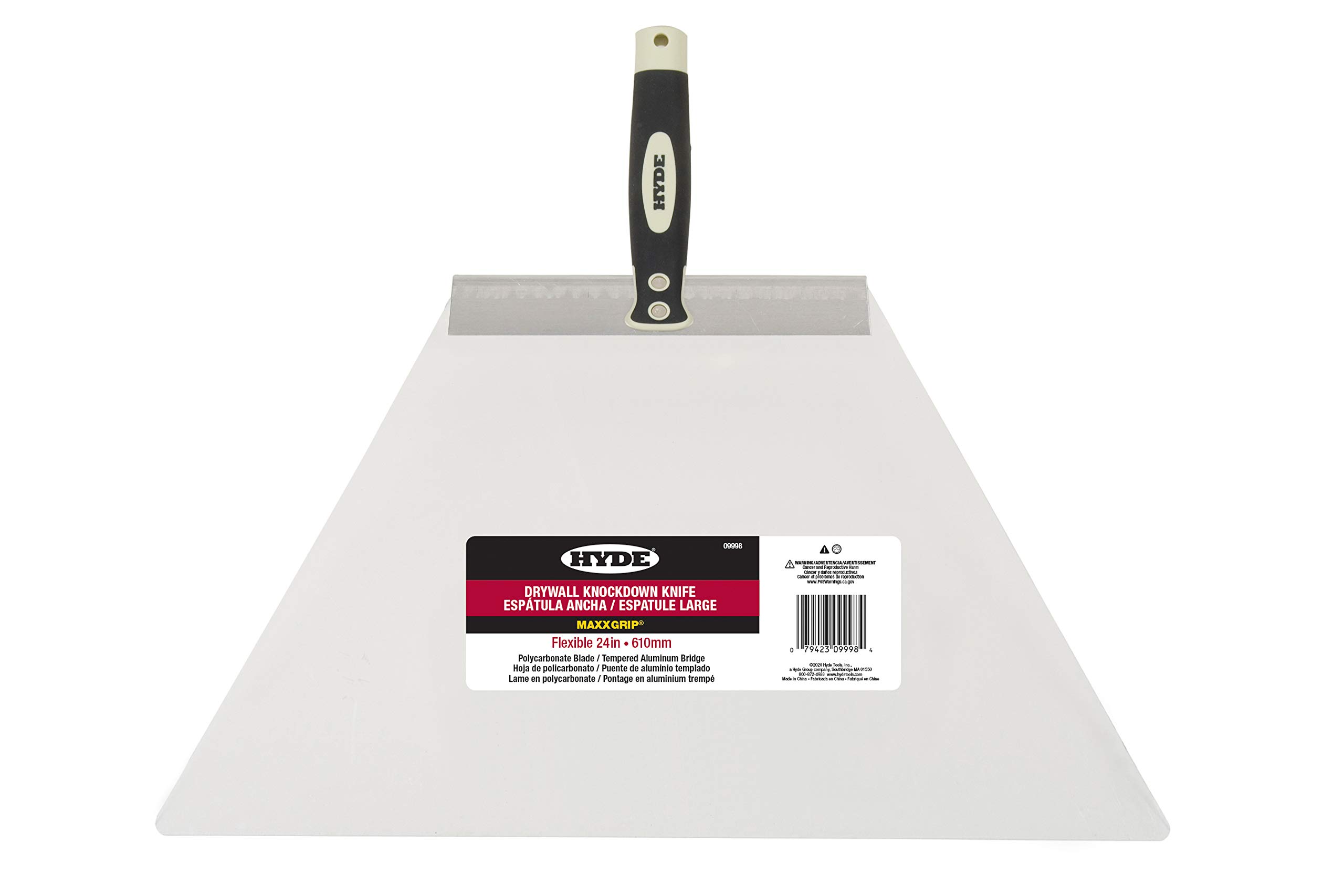 Hyde Tools 9998 24-Inch Acrylic Knockdown Knife - Professional Drywall & Painting Tool for Smooth Edges & Seamless Joints - Perfect for DIY Home Renovation & Construction Projects