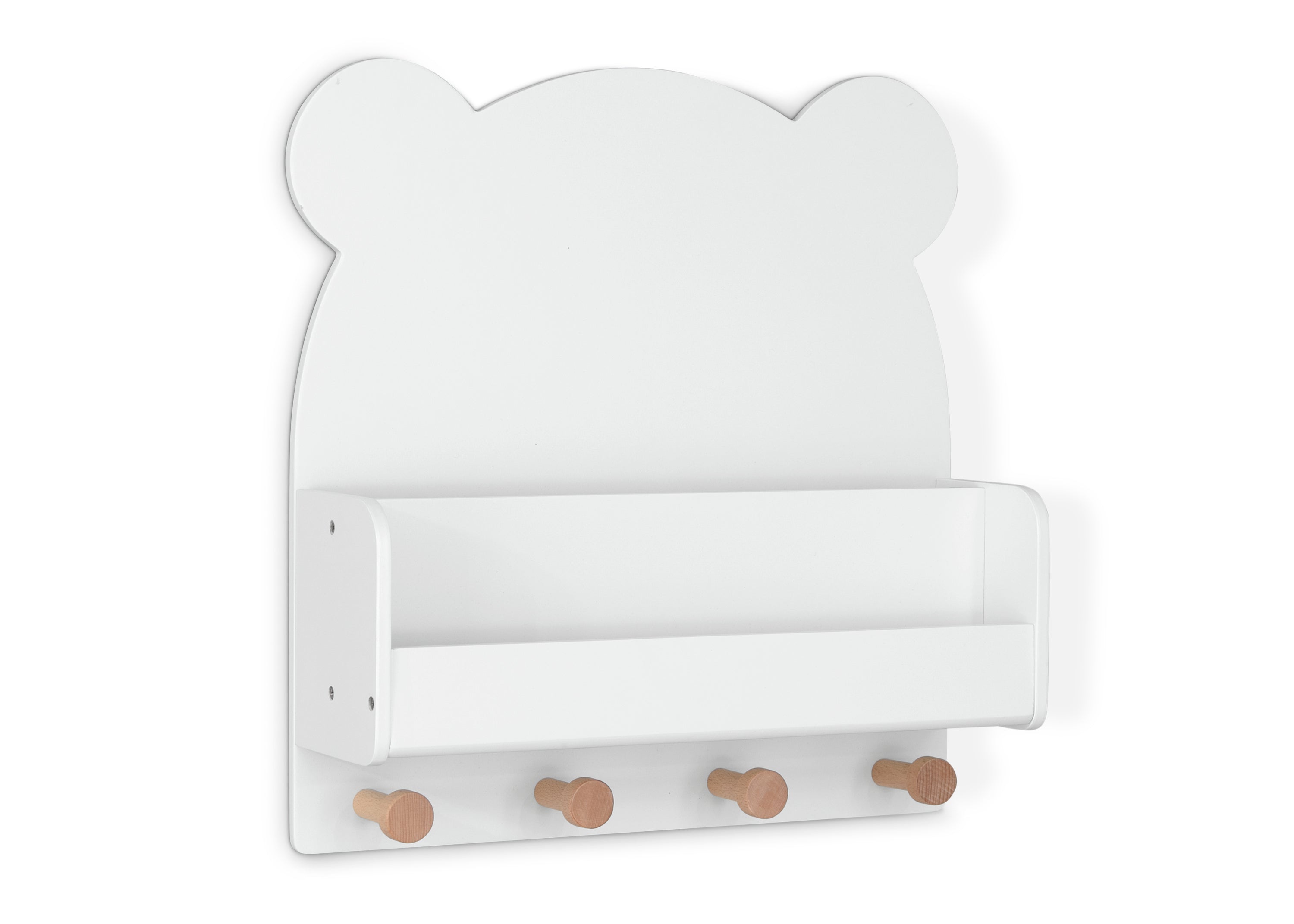 Brannan Bear Wall Shelf with 4 Hooks - Rustic Wooden Floating Shelf for Entryway, Bathroom & Bedroom Organization - Perfect for Hanging Coats, Towels & Decor