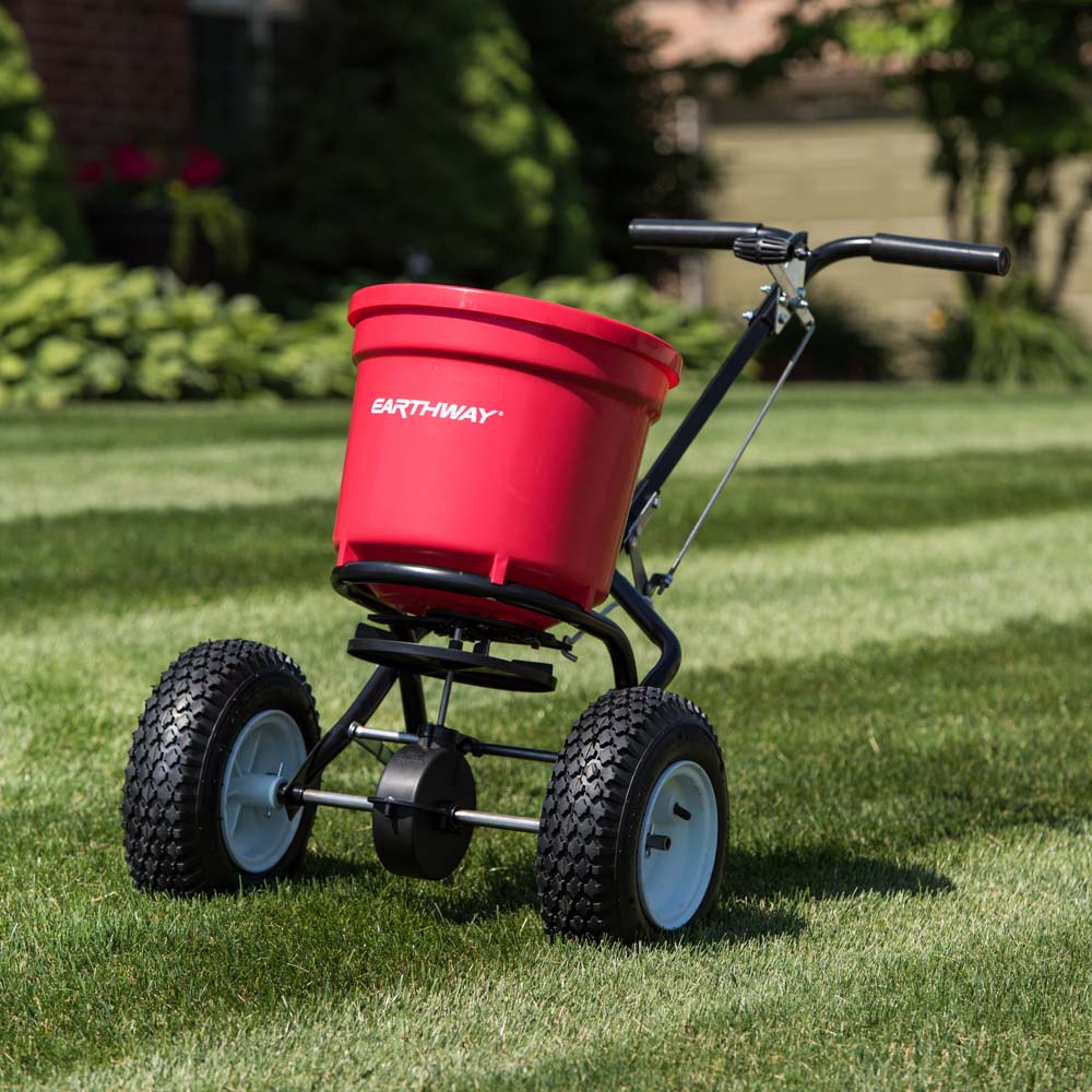Earthway 2150 Commercial Broadcast Spreader - 50 Lbs Capacity, Adjustable Drop Rate for Precise Fertilizer & Seed Distribution | Ideal for Lawns, Golf Courses & Large Landscaping Areas