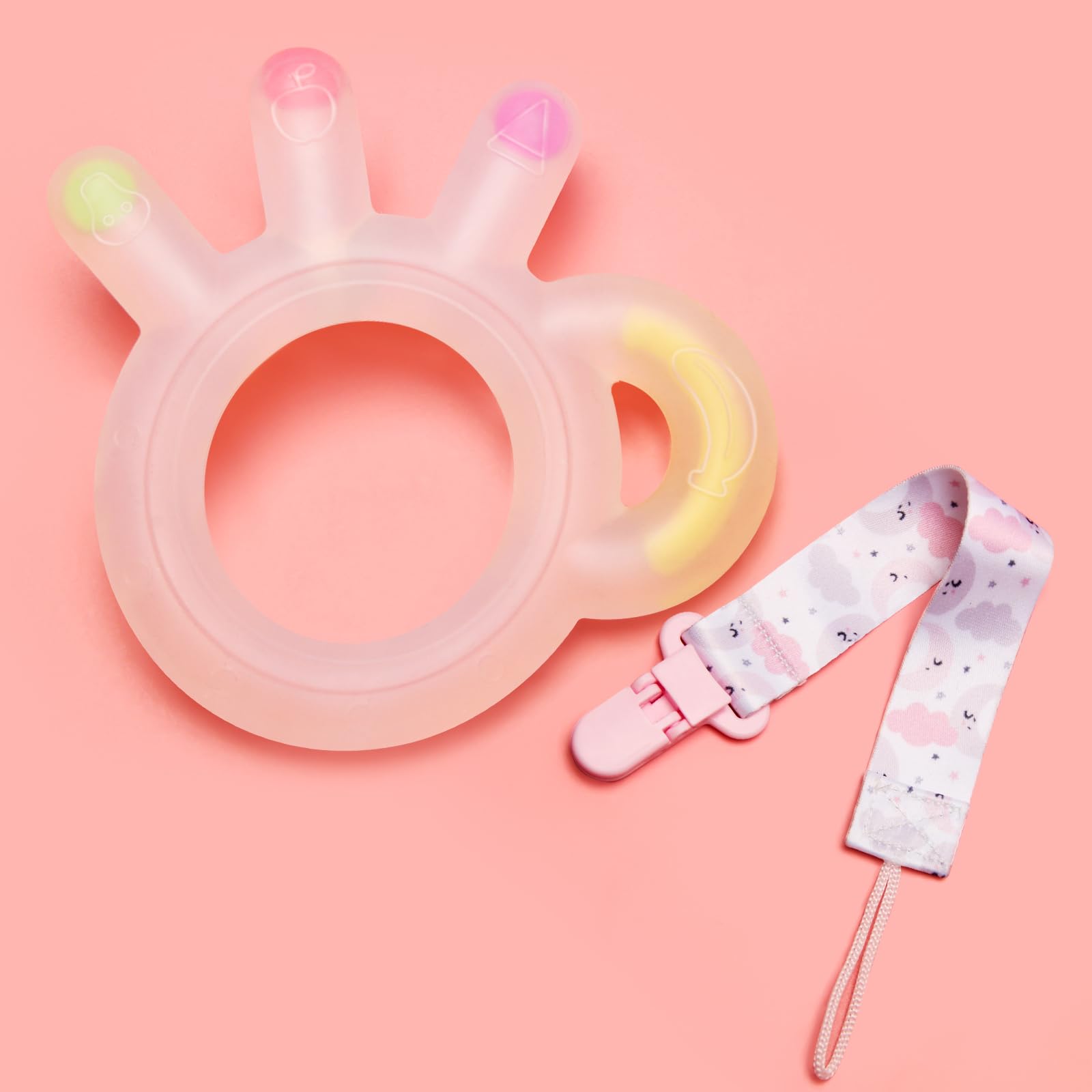 Baby Teething Toys - Food Grade Silicone Teether Rings for Soothing Sore Gums | Safe Chew Toys for Infants & Toddlers | Perfect for Home, Travel & Daycare Use