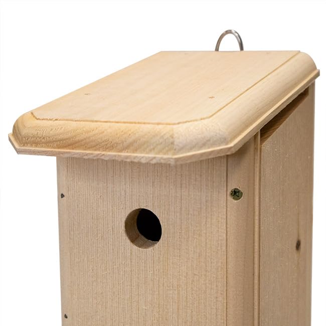 Premium Wooden Wren Bird House - Natural Cedar Birdhouse for Outdoor Garden, Backyard & Patio - Perfect for Attracting Wild Birds & Enhancing Your Garden Decor