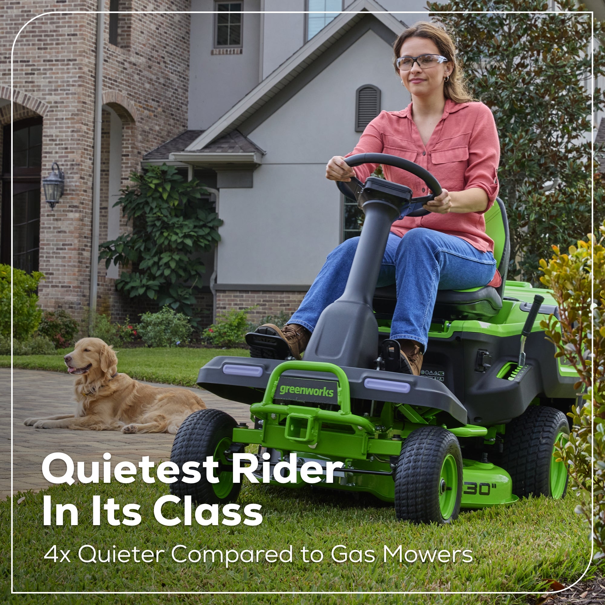 60V 30-Inch CrossoverT Riding Lawn Tractor with (2) 8.0Ah & (2) 4.0Ah Batteries + 600W Charger - Perfect for Large Yard Maintenance and Landscaping
