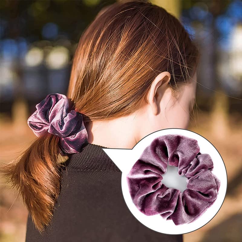 Belicia 12-Piece Velvet Hair Scrunchies - Soft Elastic Hair Bands for Women & Teen Girls (Multicolor) | Perfect for Valentine's Day, Christmas Gifts & Everyday Hair Accessories