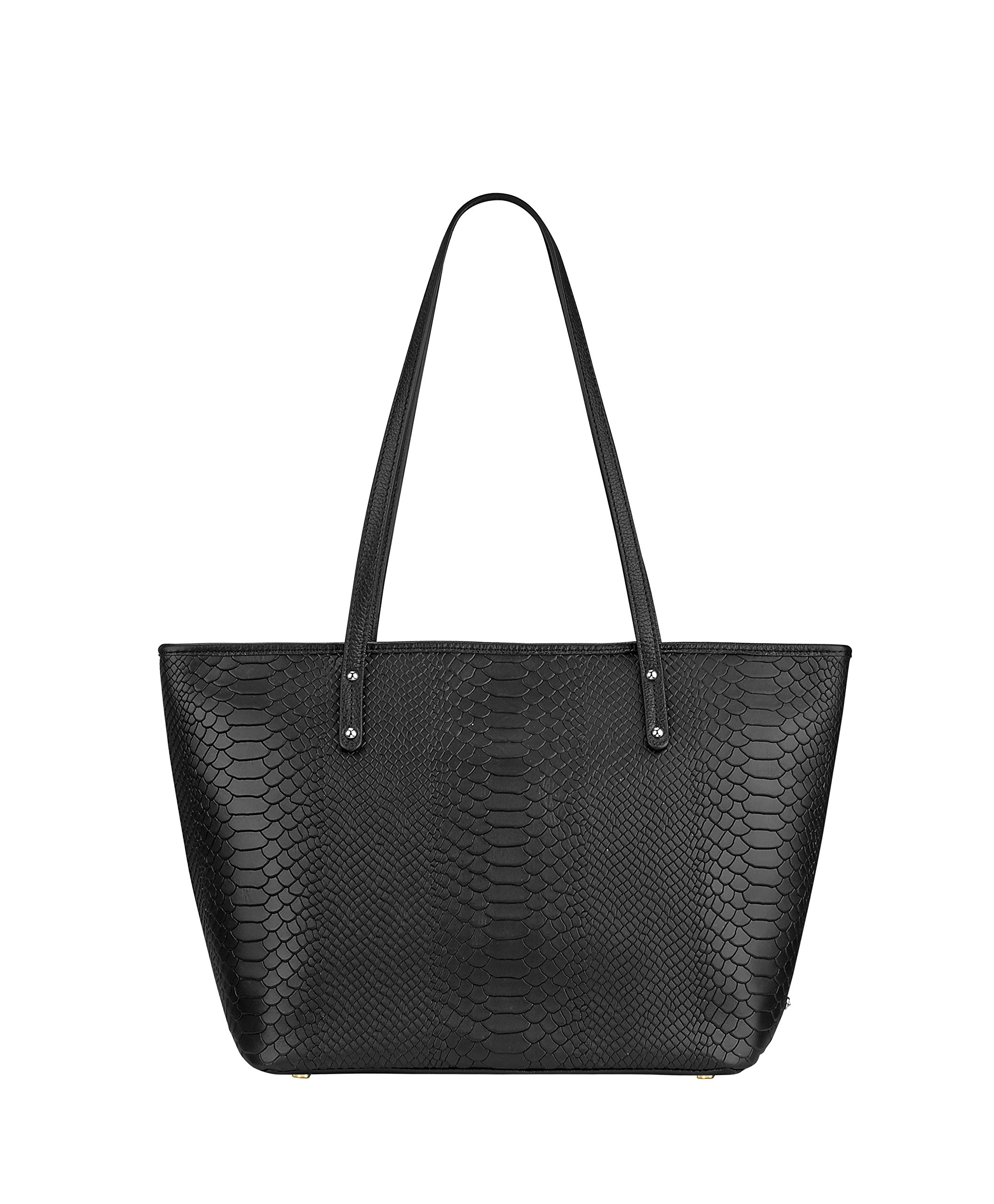 GiGi New York Women's Zip Taylor Embossed Python Tote Bag - Stylish Designer Handbag for Work, Travel & Everyday Use