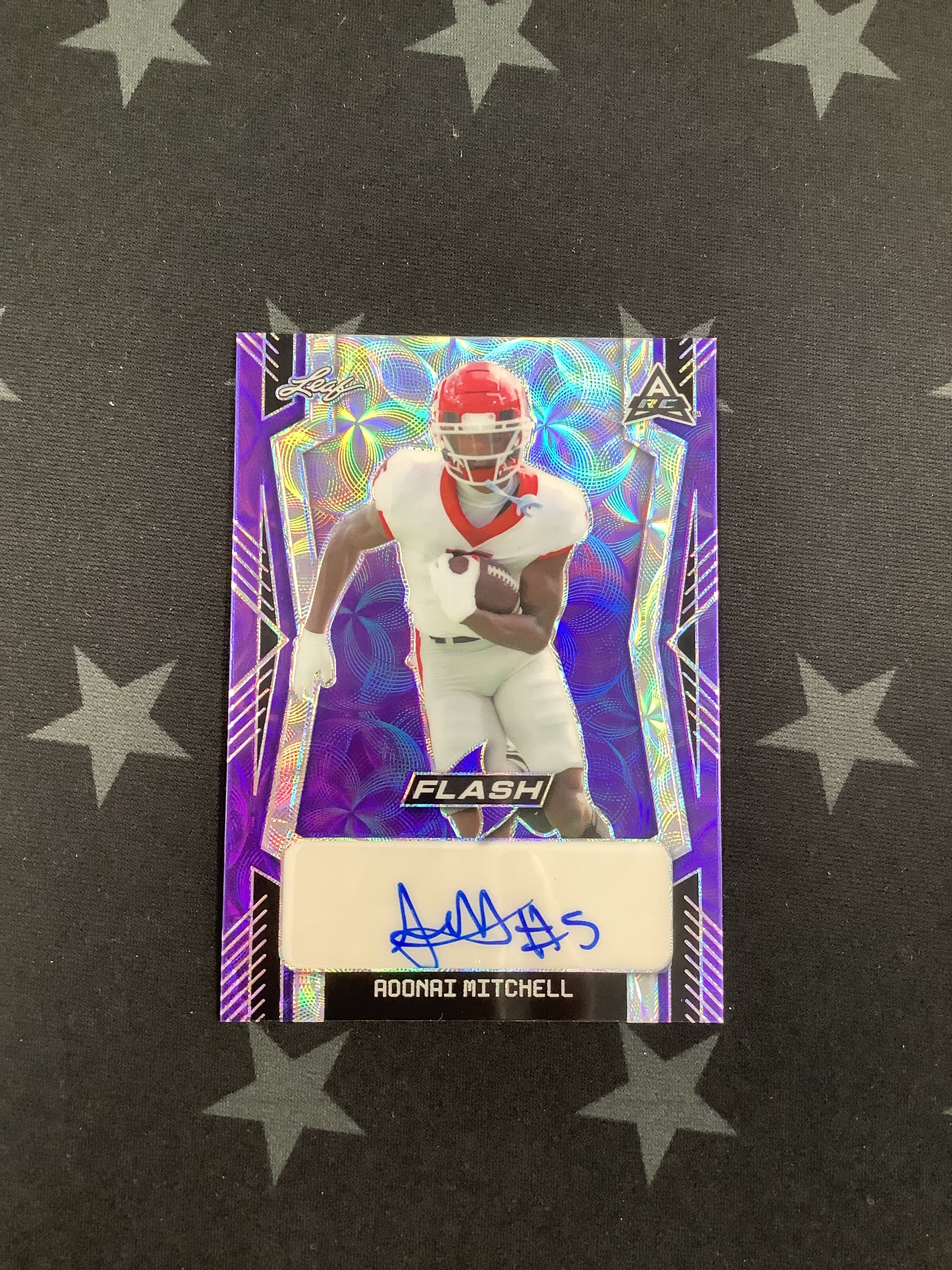 2022 Leaf Flash Football Card - Adonai Mitchell Rookie Auto #9/15 - Beckett Authenticated - Collectible Sports Memorabilia for Fans and Investors - Perfect for Trading, Displaying, or Gifting