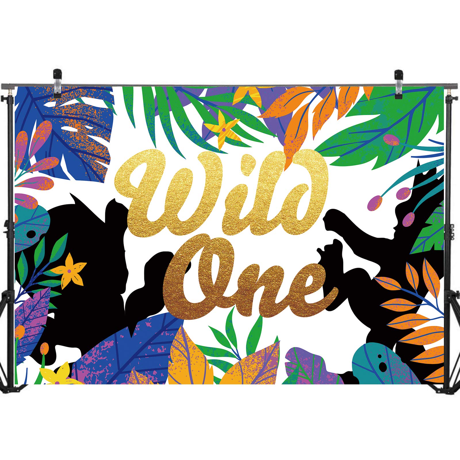 Wild Safari Animal Party Decorations - 1st Birthday Backdrop Banner, Jungle Theme Baby Shower Supplies (71