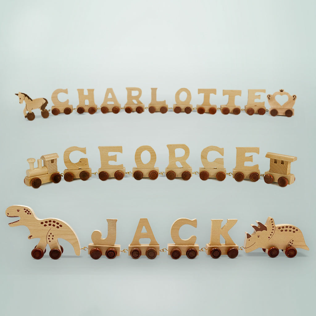 Personalized Name Train Gift - Custom Wooden Toy for Kids Birthday & Nursery Decor - Perfect for Baby Showers, Christenings & Room Decoration