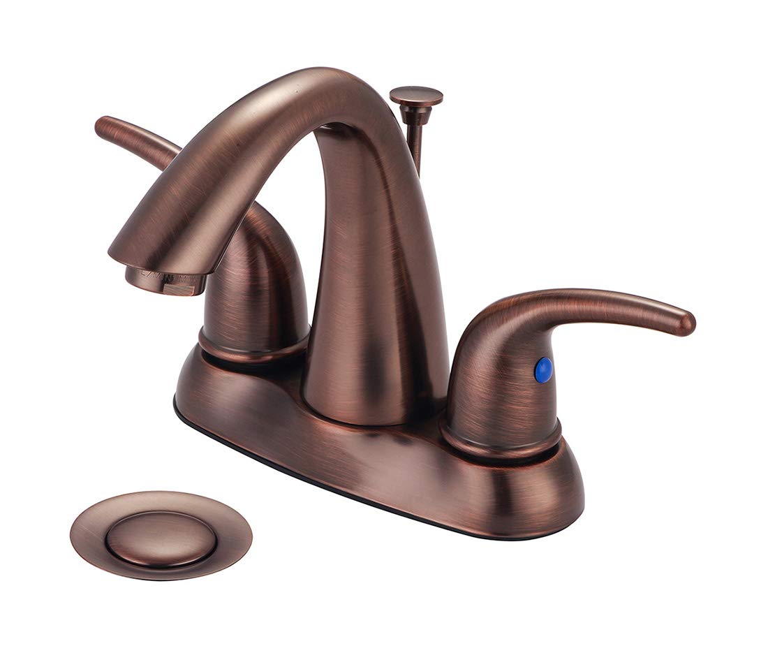 Oil Rubbed Bronze Two Handle Bathroom Faucet - Vintage Style Waterfall Spout for Sink - Perfect for Modern and Traditional Bathroom Decor