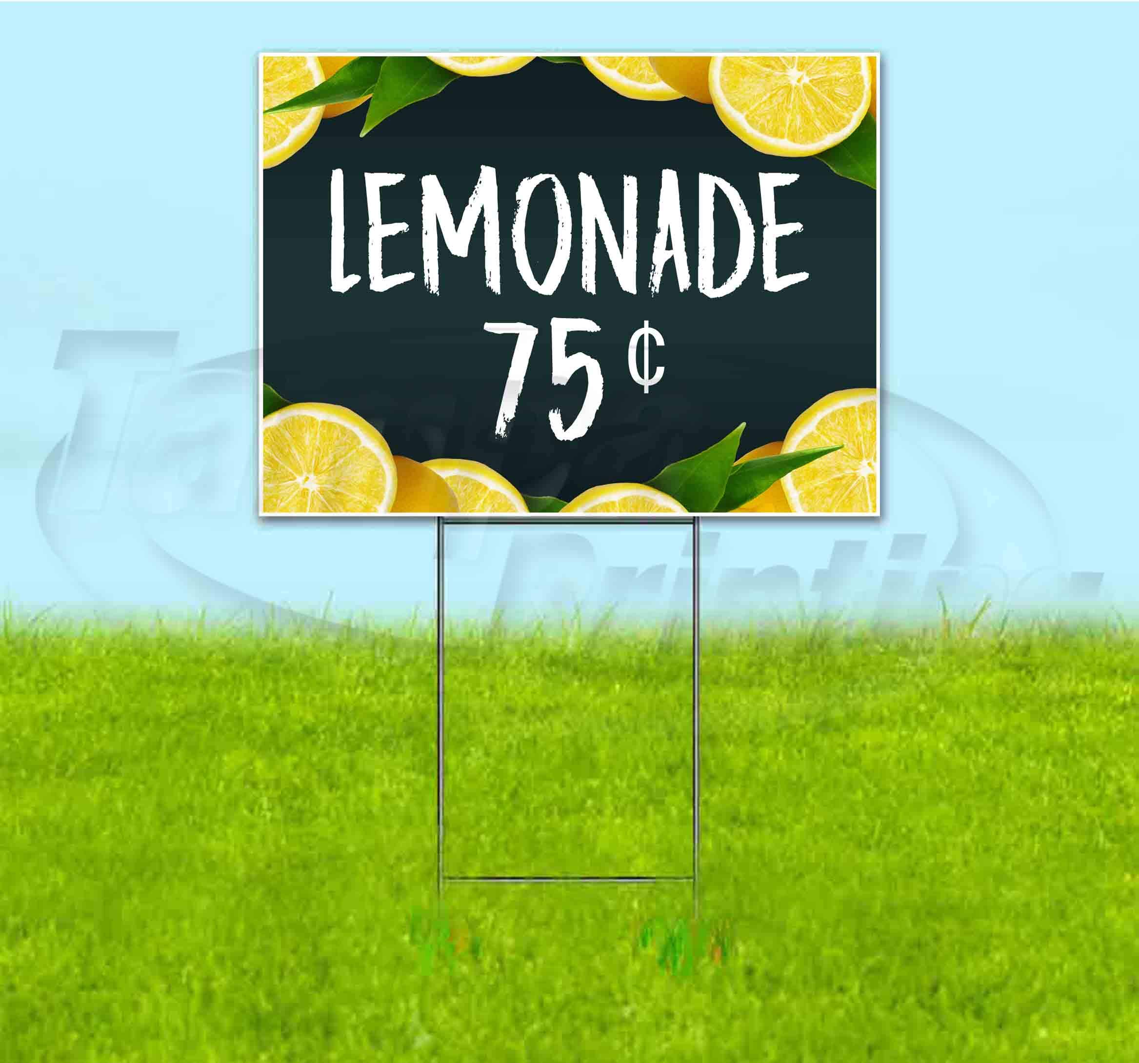 Lemonade 75 Cents Chalkboard Yard Sign (18
