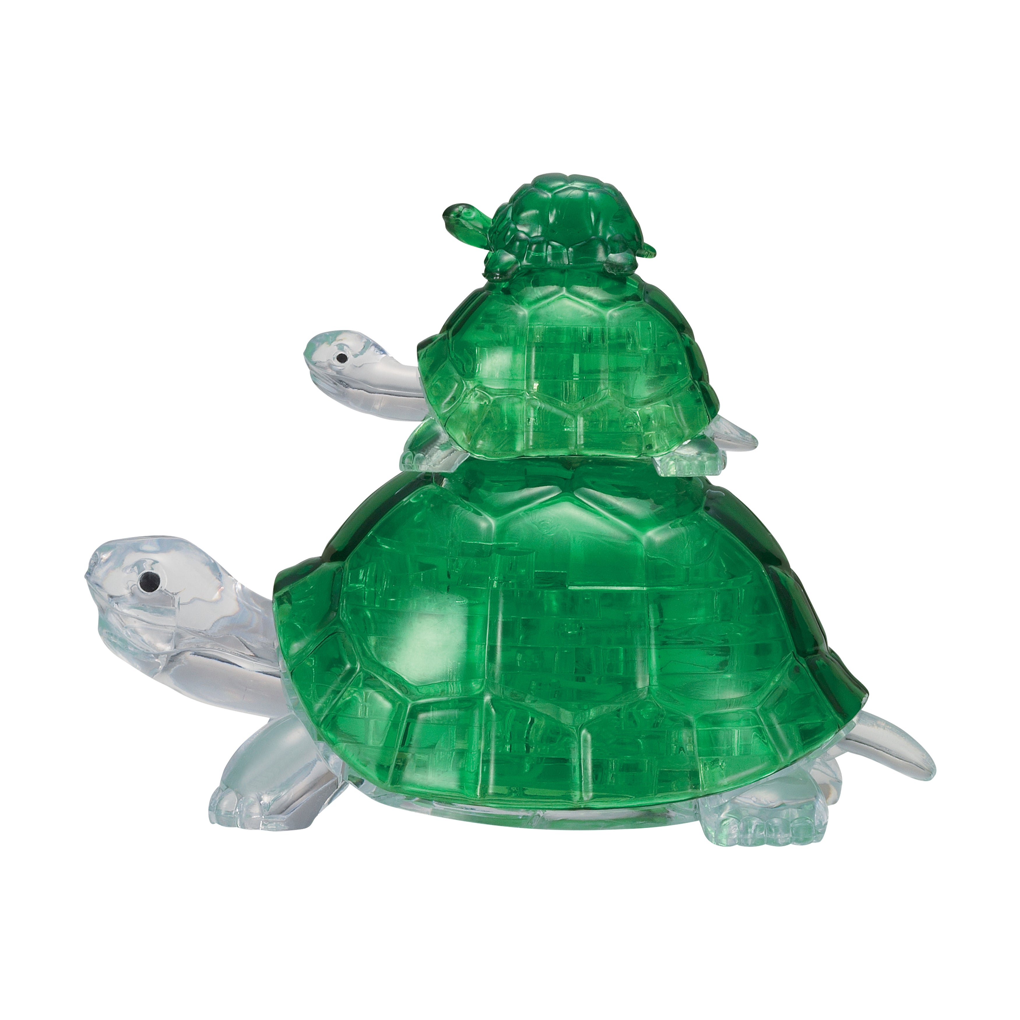 3D Crystal Puzzle - Turtles in Translucent Green, 37 Pieces - Fun Brain Teaser for Kids & Adults, Perfect for Gifts, Parties & Stress Relief