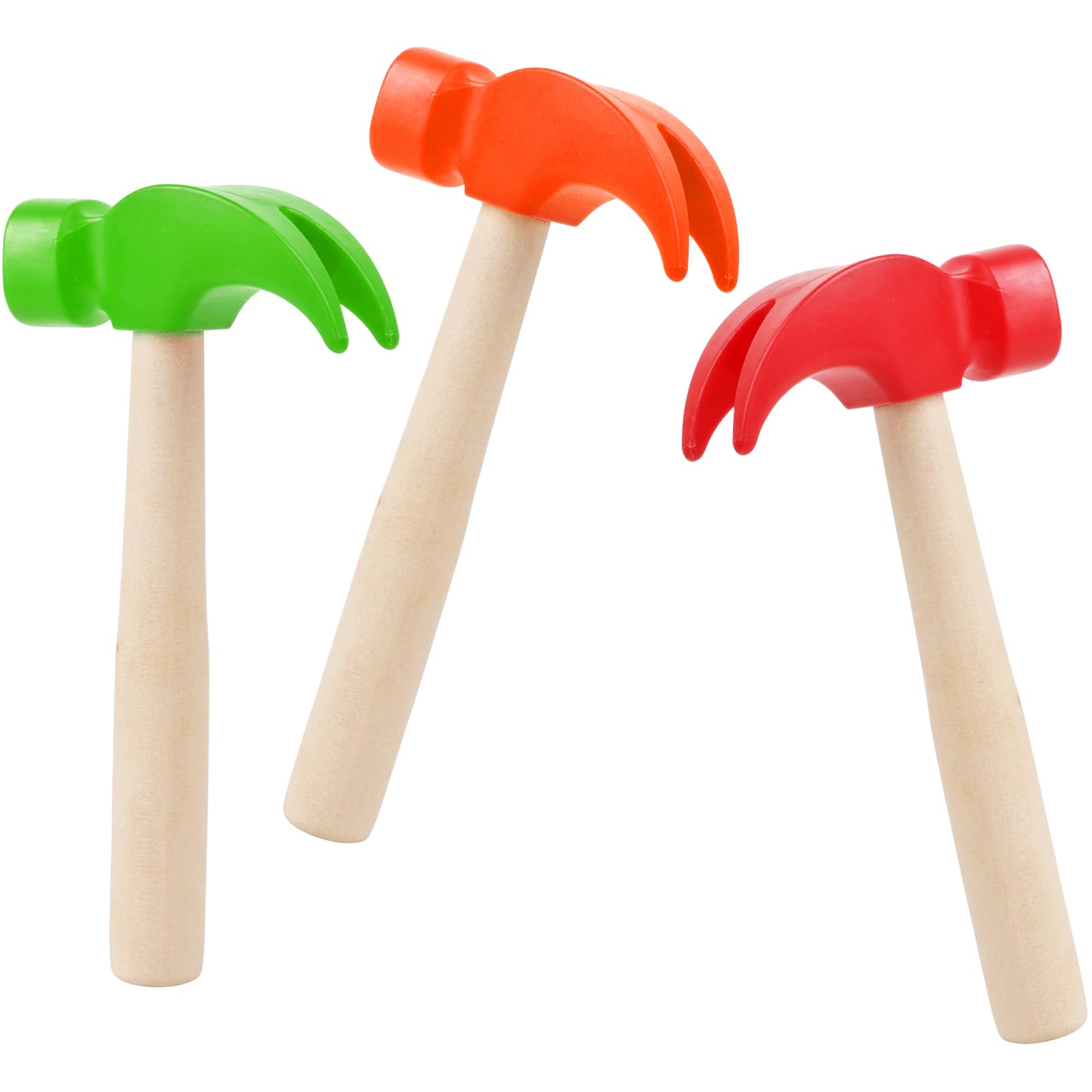 Fowecelt 3 Pack Wooden Hammer Toy Set - Kids Pretend Play Tools, Educational Construction Toys for Toddlers, Birthday Party Games & STEM Learning Activities - Perfect for Role Play, DIY Projects & Early Childhood Development