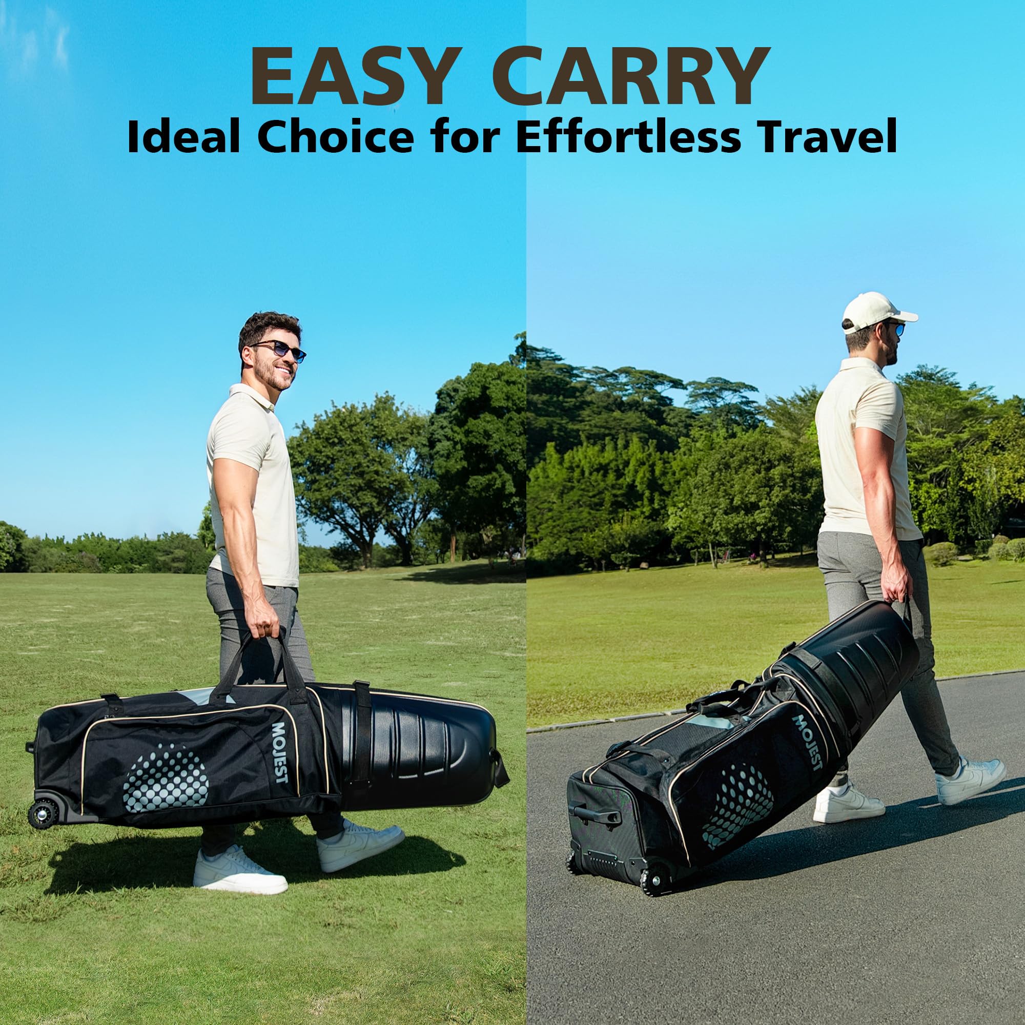 Best Golf Travel Bags for Airlines with Wheels - 1680D Heavy Duty Oxford Hard Case Protects Golf Clubs | Lightweight & Easy Maneuver | Perfect for Air Travel & Golf Tournaments