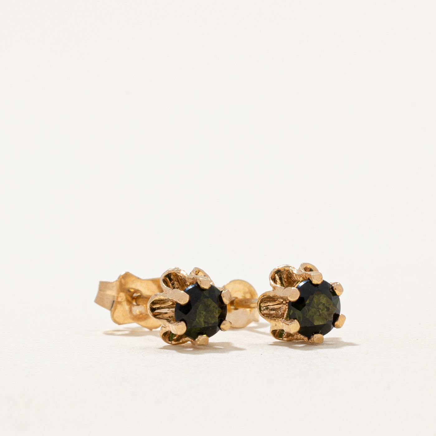 Green Tourmaline Stud Earrings 0.40ctw - Dainty Gemstone Jewelry for Women - Perfect for Everyday Wear, Gift Giving & Special Occasions