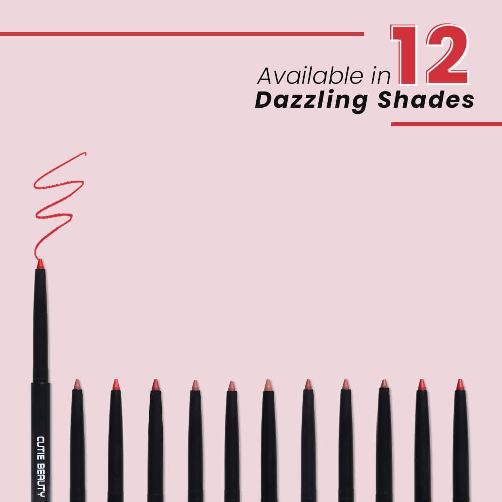 Cutie Beauty Professional Lip & Eyeliner Pencil Set - Retro Diva Style for Long-Lasting Makeup | Perfect for Daily Wear, Night Out & Vintage Looks