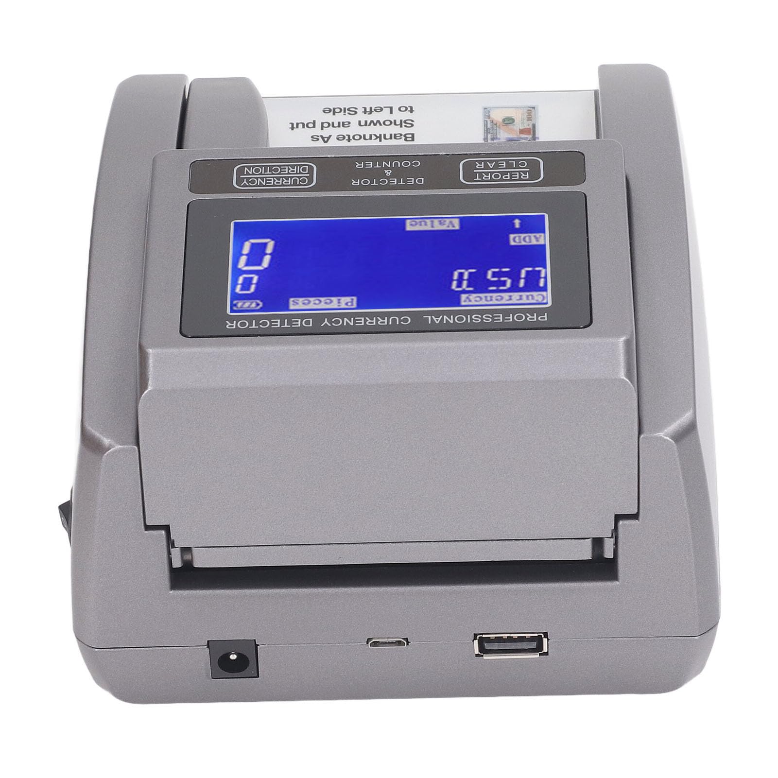 Garosa Portable Money Counter Machine with LED Display - Compact USD Bill Counter & Counterfeit Detector - Handheld Cash Counting Machine for Small Businesses (US Plug AC100-240V 50/60Hz) - Perfect for Retail Stores, Banks & Cash-Intensive Businesses