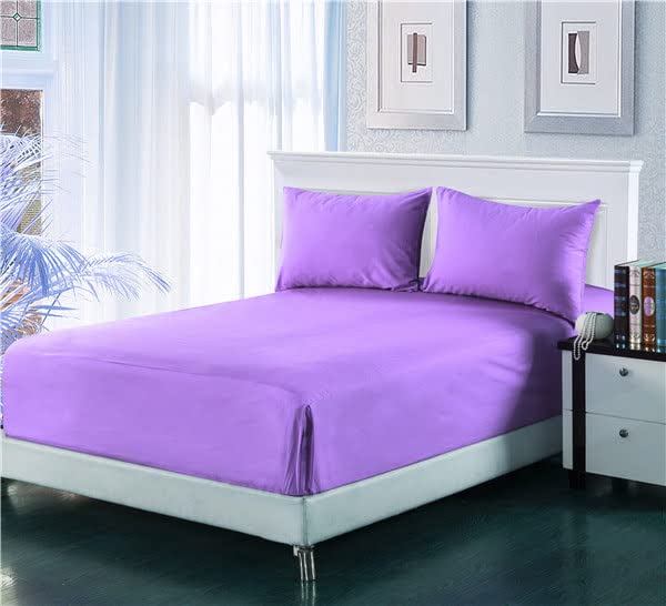 Tache 6-Piece 100% Cotton Solid Purple Lavender Dream Reversible Duvet Cover Set, California King Size | Soft & Breathable Bedding for Master Bedroom, Guest Room & Dorm Decor