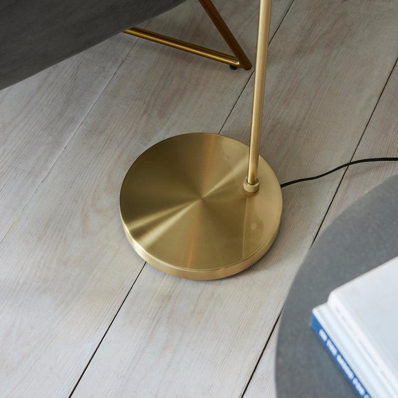 Modern Brass Floor Lamp with Dimple Design - Elegant Lighting for Living Room, Bedroom & Office - Open Box