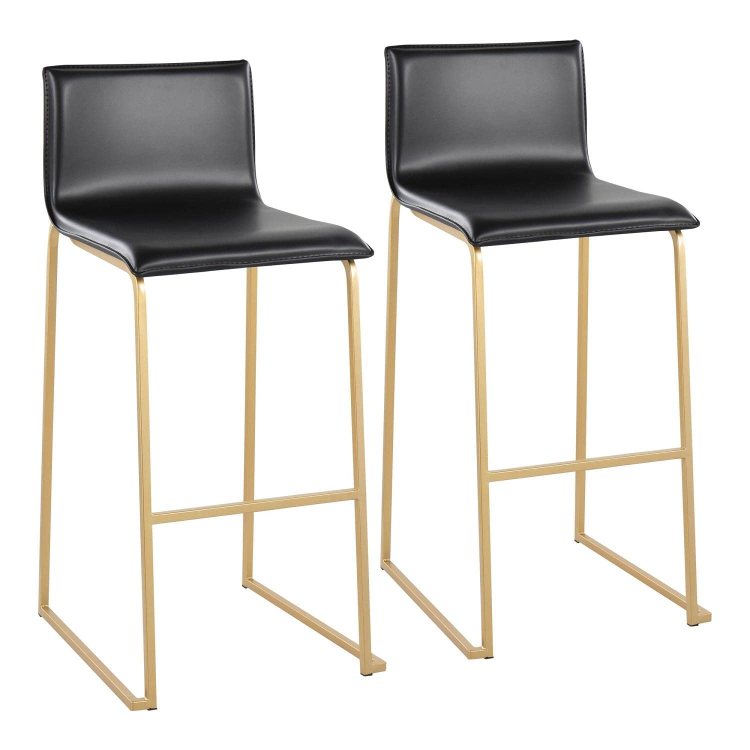 LumiSource Mara Bar Stool Set of 2 - Modern Kitchen Counter Stools with Back Support, Adjustable Height Bar Chairs for Home, Restaurant & Cafe Use