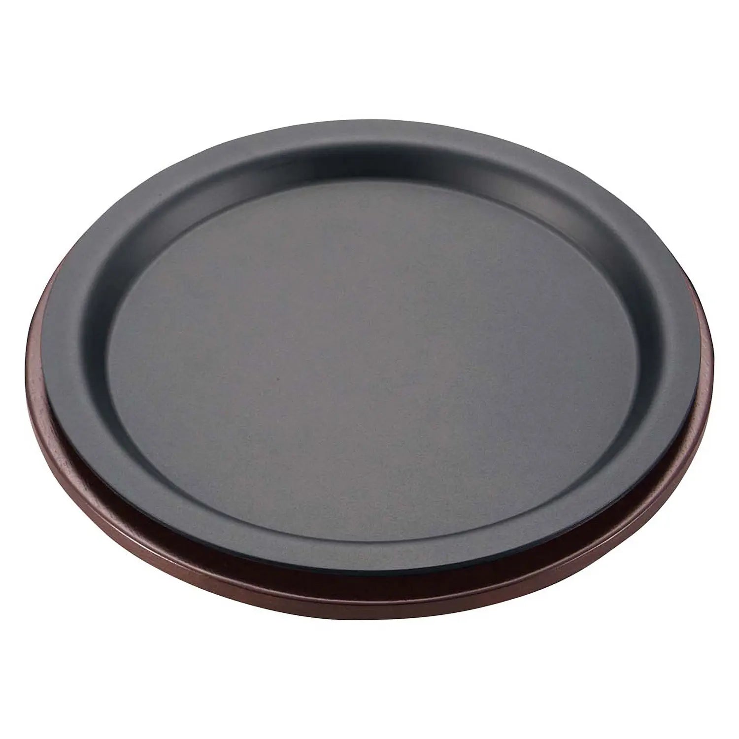 Premium Ikeda 3-Ply Stainless Steel Round Sizzler Platter - 12 Inch Restaurant-Grade Serving Dish for Fajitas, Steak, Sizzling Meals & Hot Stone Cooking - Ideal for Home Dining & Professional Kitchen Use